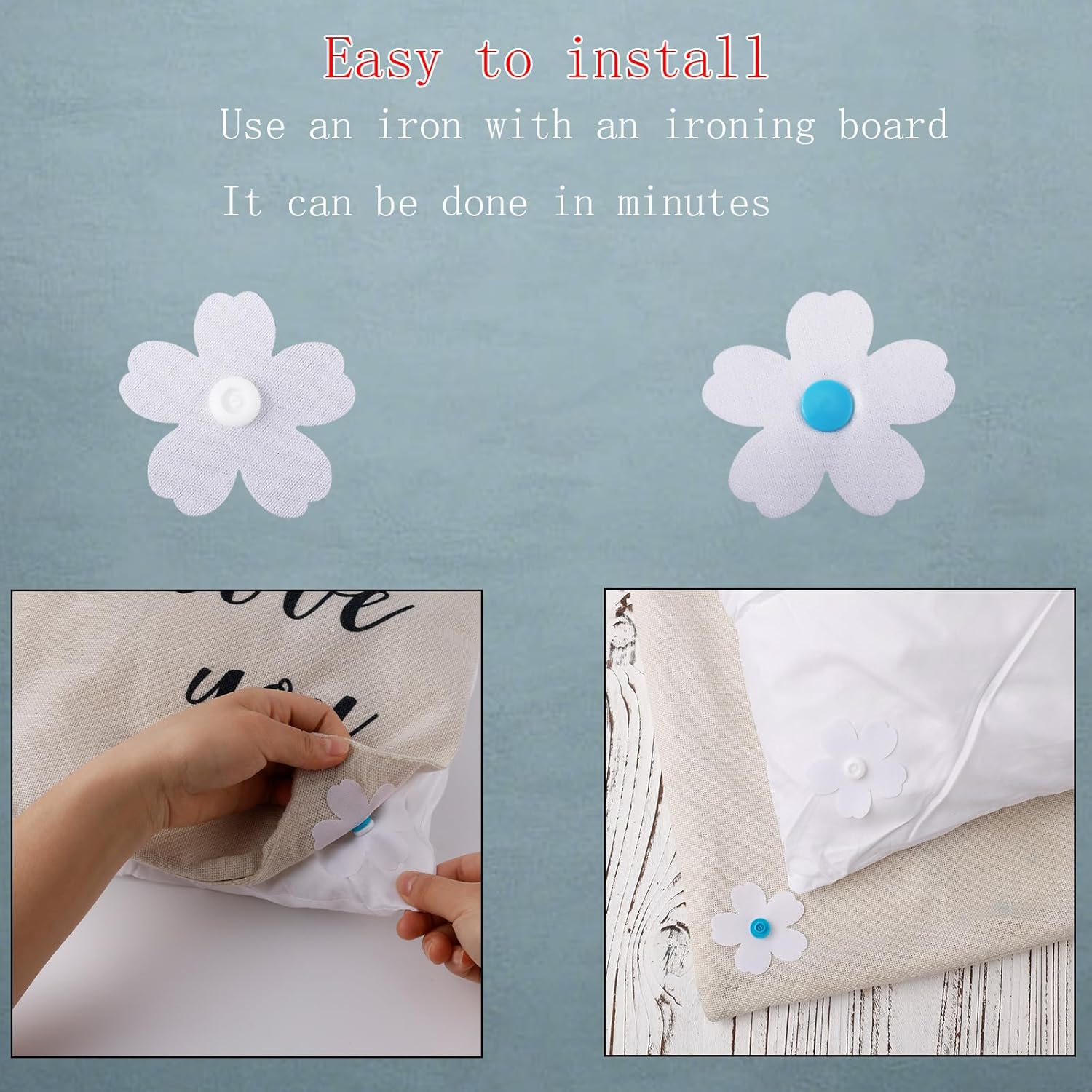 Gosknor 20pcs Plum Blossom Duvet Snaps Fasteners