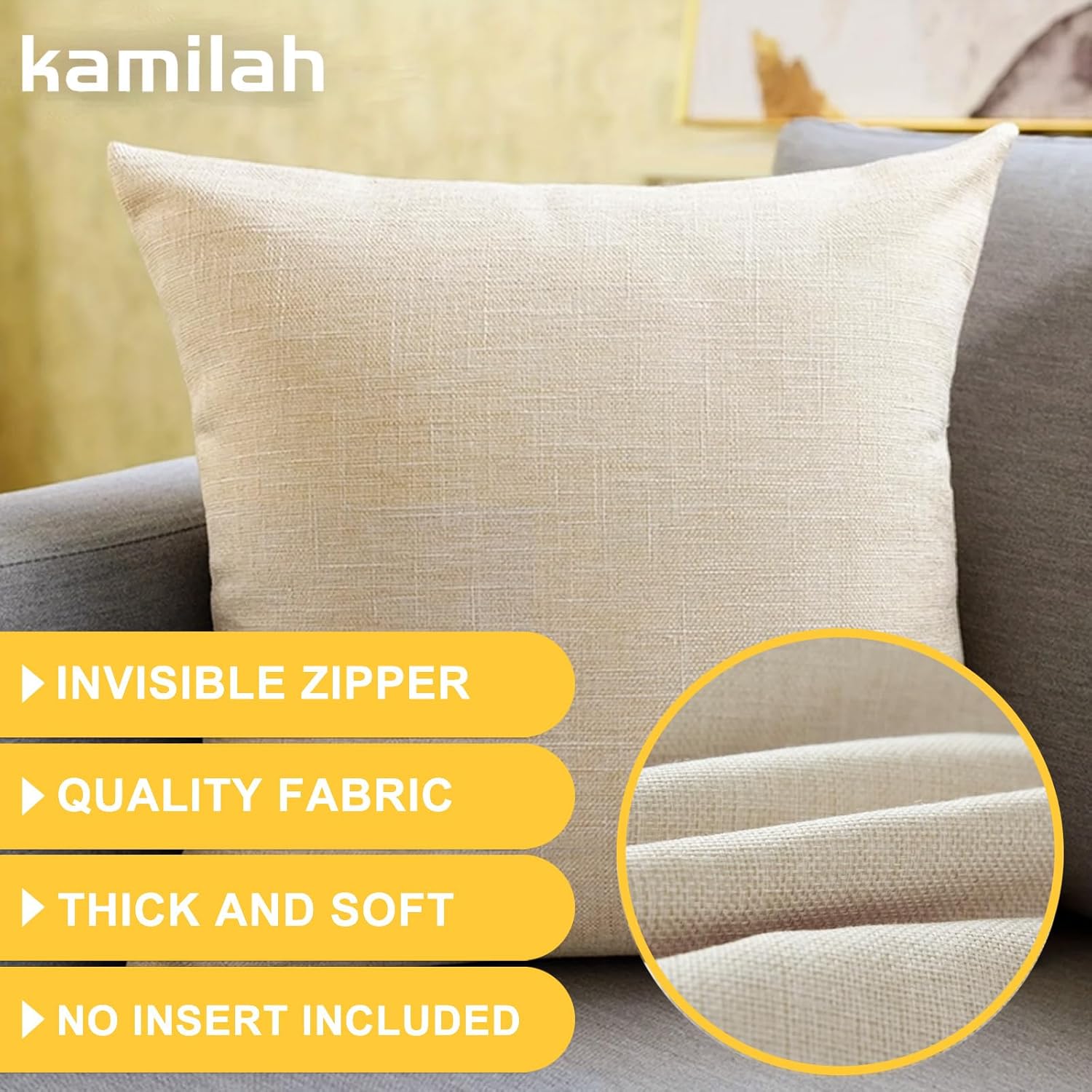 Kamiilah Sunflower Pillow Covers 2 Pack 18x18 Inch