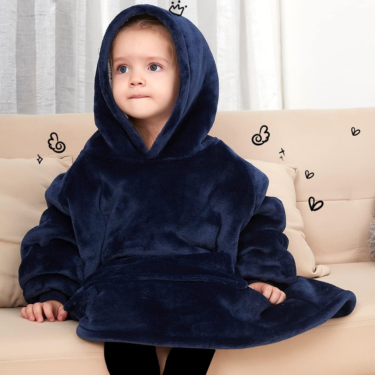 KFUBUO Wearable Blanket Hoodie Kids 2-6YR