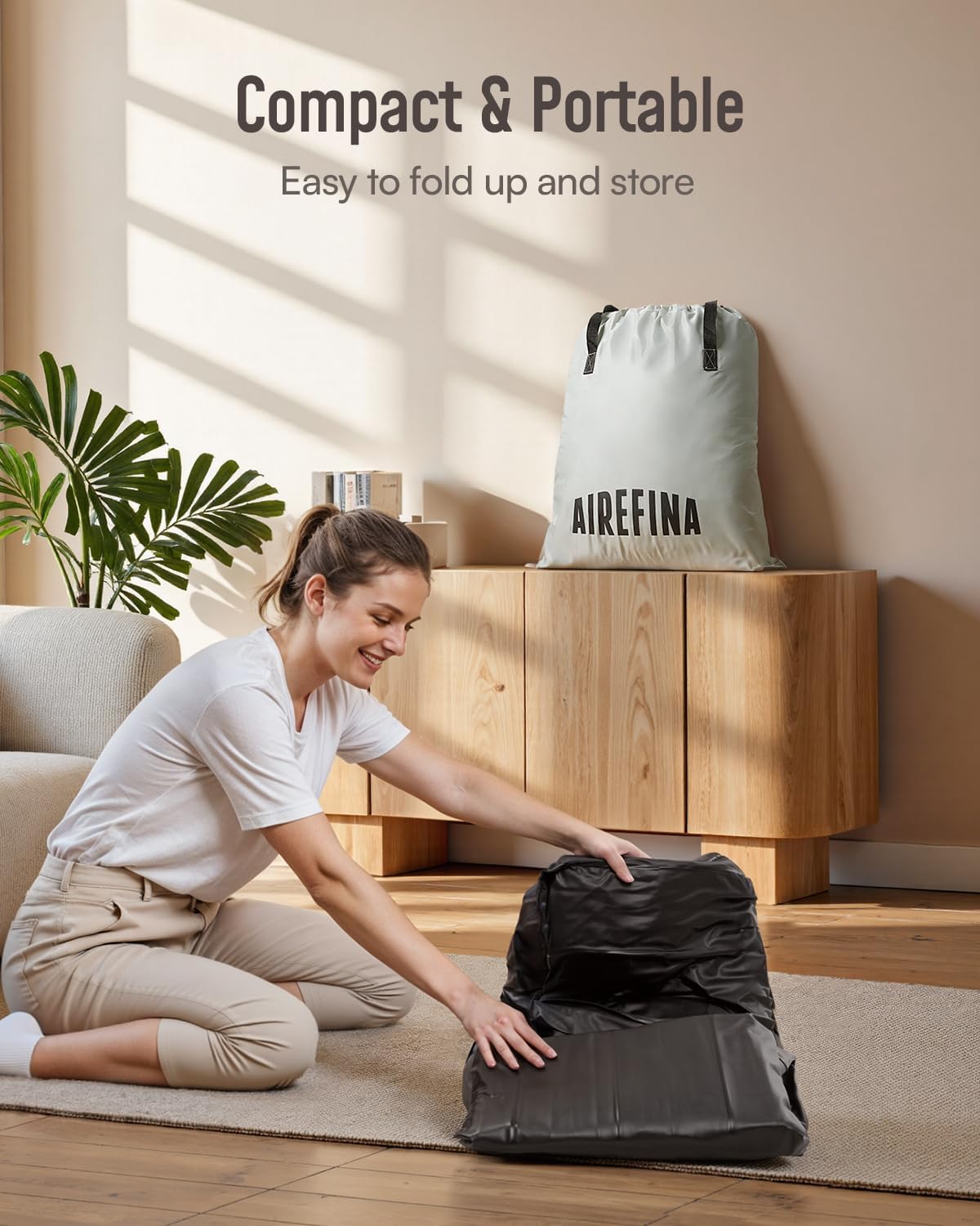 Airefina Queen Air Mattress with Built In Pump