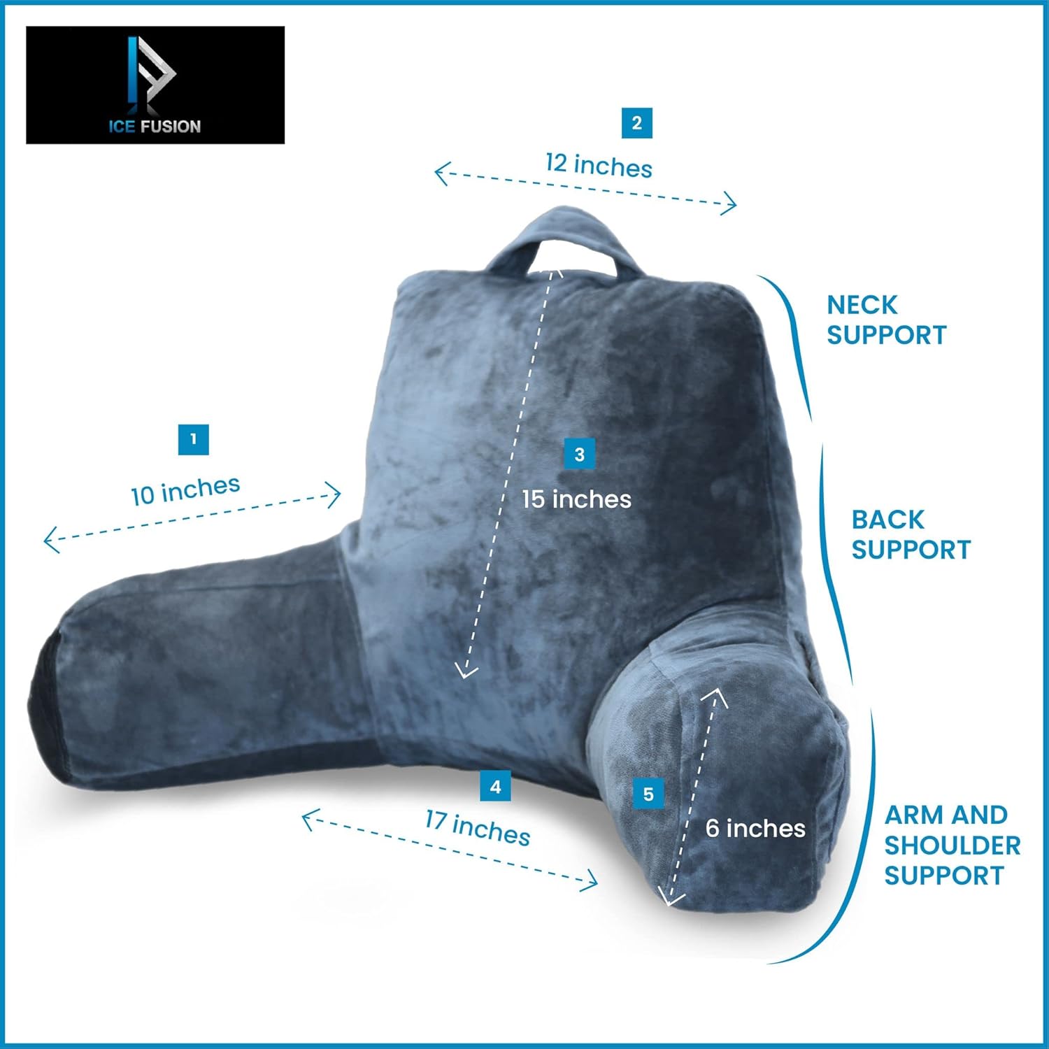 Ice Fusion Kids Reading Pillow with Storage and Cover