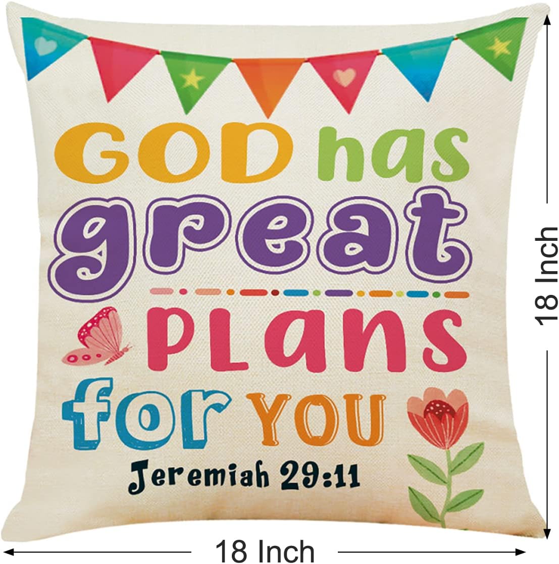 Kids Bible Verse Throw Pillow Covers God Has Great Plans for You