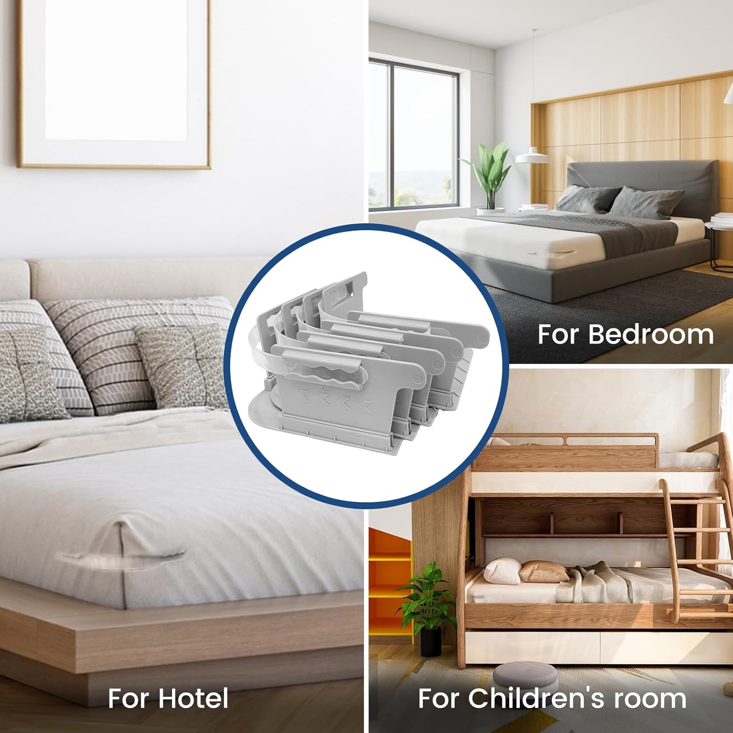 Yikorqu 4PCS Bed Sheet Holders for Corners - Gray