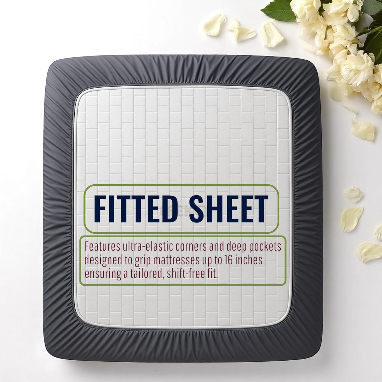 FEEKO Cal King 4 Piece Sheet Set - Hotel Luxury Microfiber Dark Grey