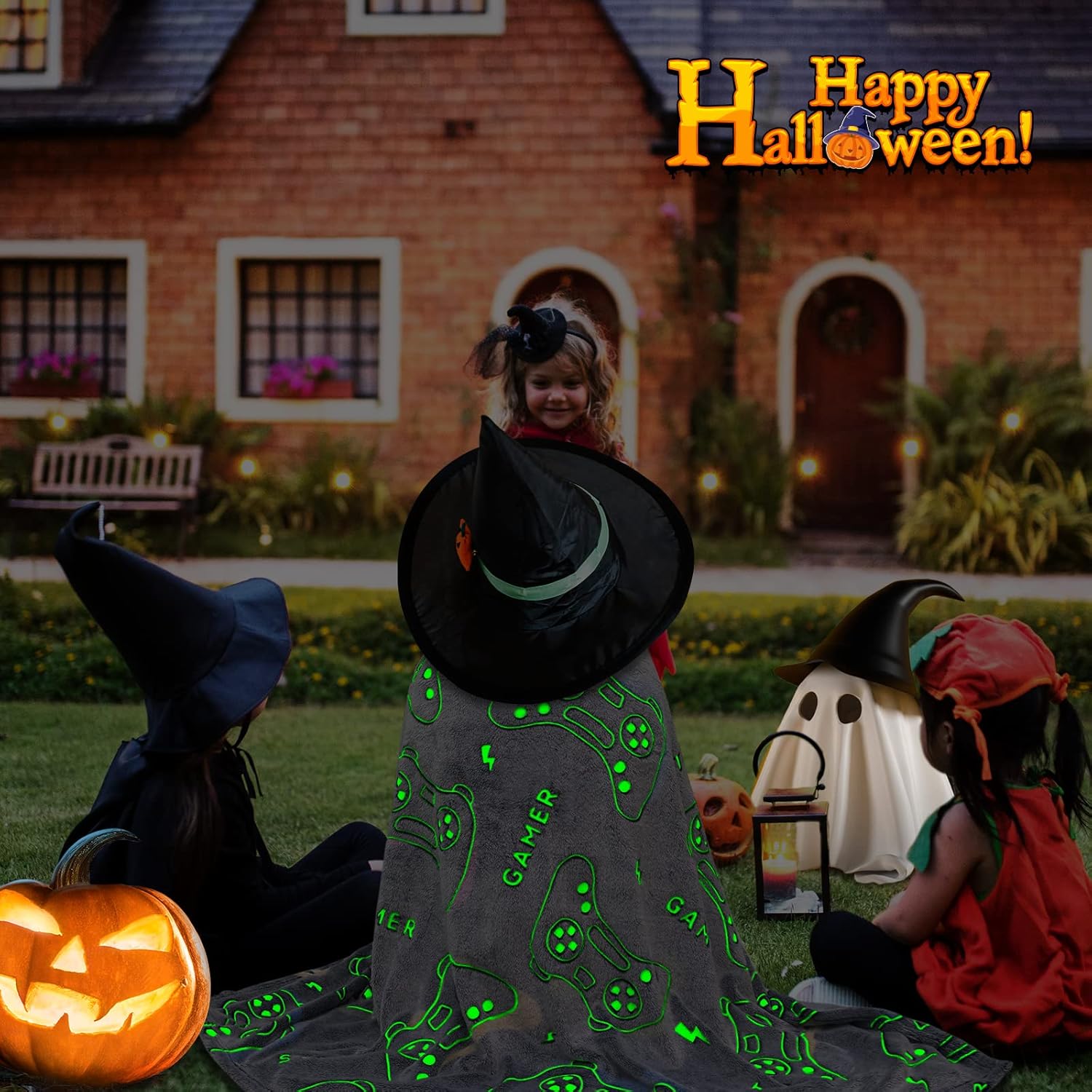 Glow in The Dark Game Controller Throw Blanket for Kids