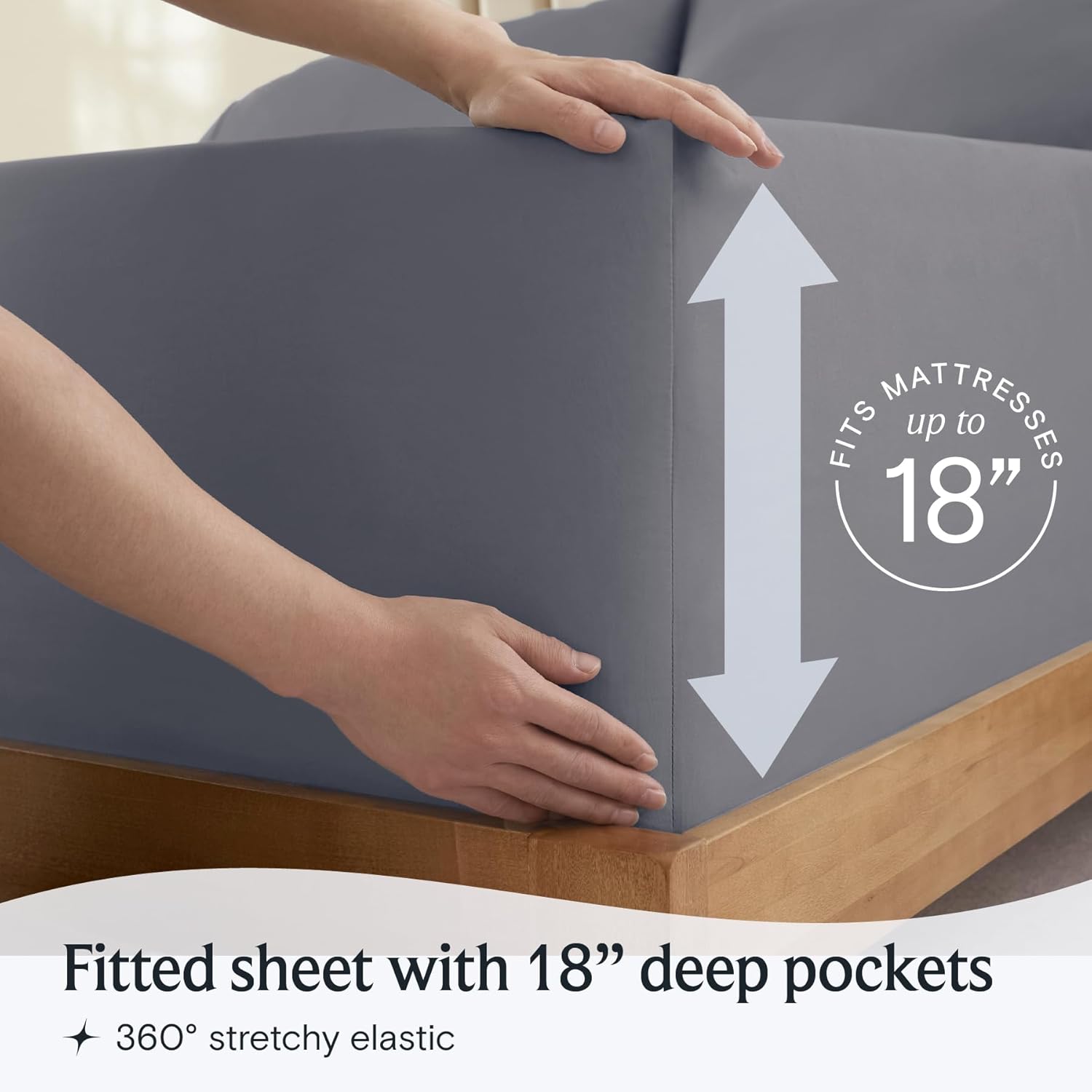 LuxClub 4 PC Queen Sheet Set - Light Grey