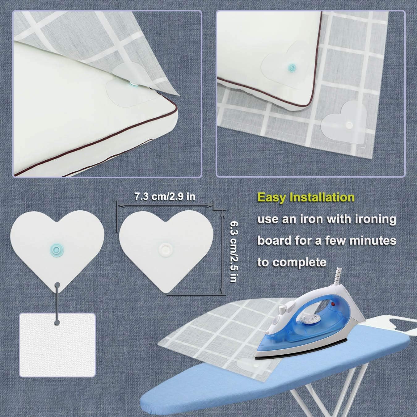 HX AURIZE 16 Pcs Duvet Cover Snaps Fasteners Set
