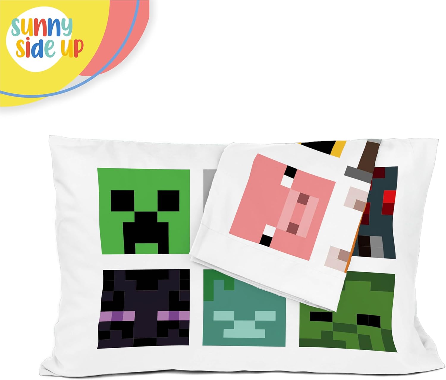 Sunny Side Up Minecraft Mobs Reversible Pillowcases