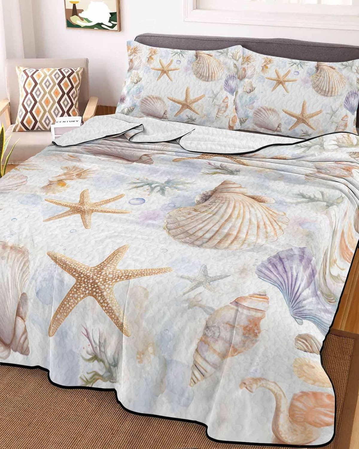 TocaHome Summer Quilt Twin XL 68x98 Inch Set with 2 Pillowcases