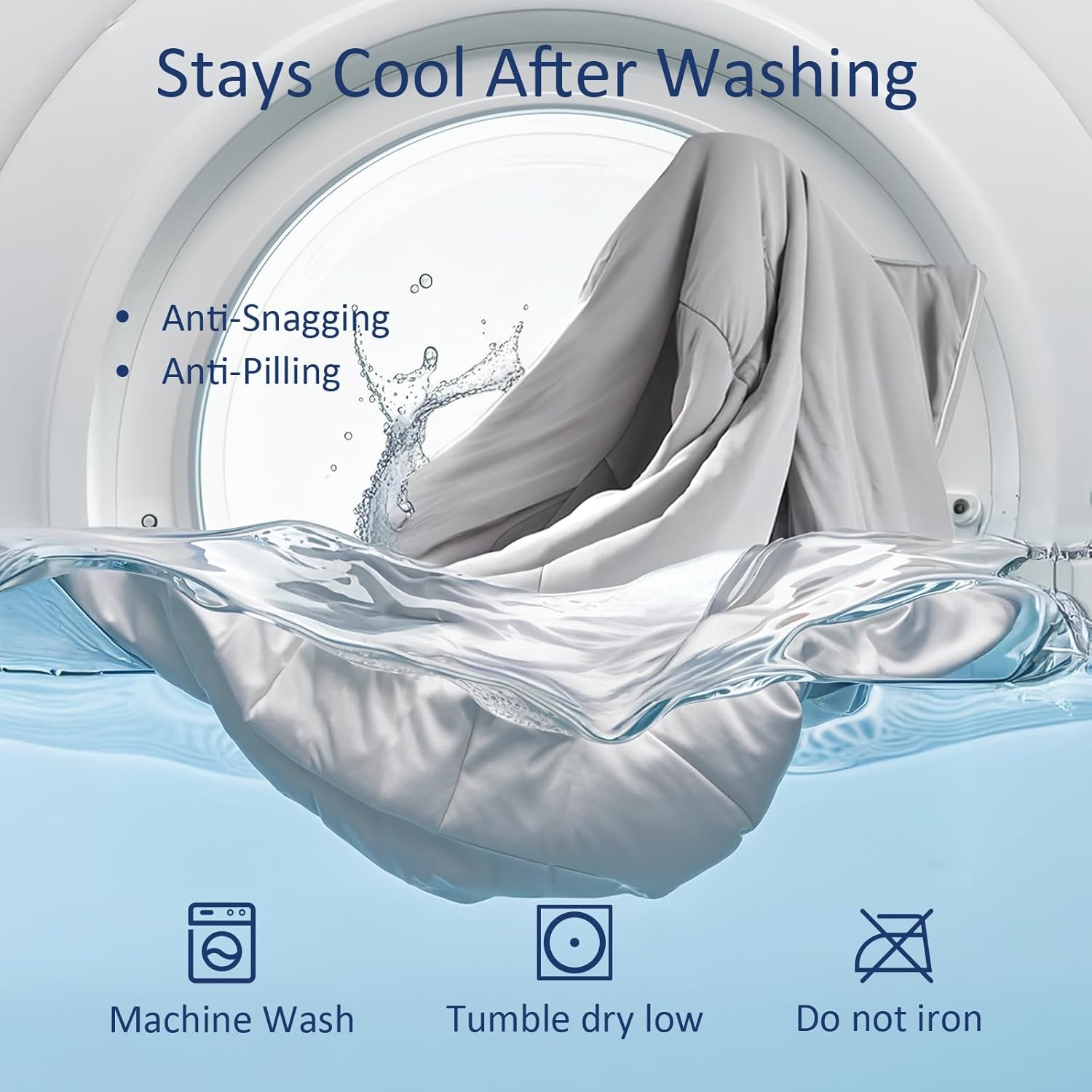 Vine Voice Cooling Blanket Queen Size - 90x90 Silver Gray