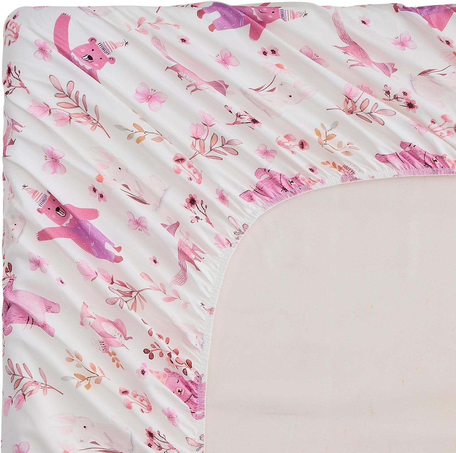 Gogreen Kids Bed Sheet Set Full Size 4PCS Pink Bear