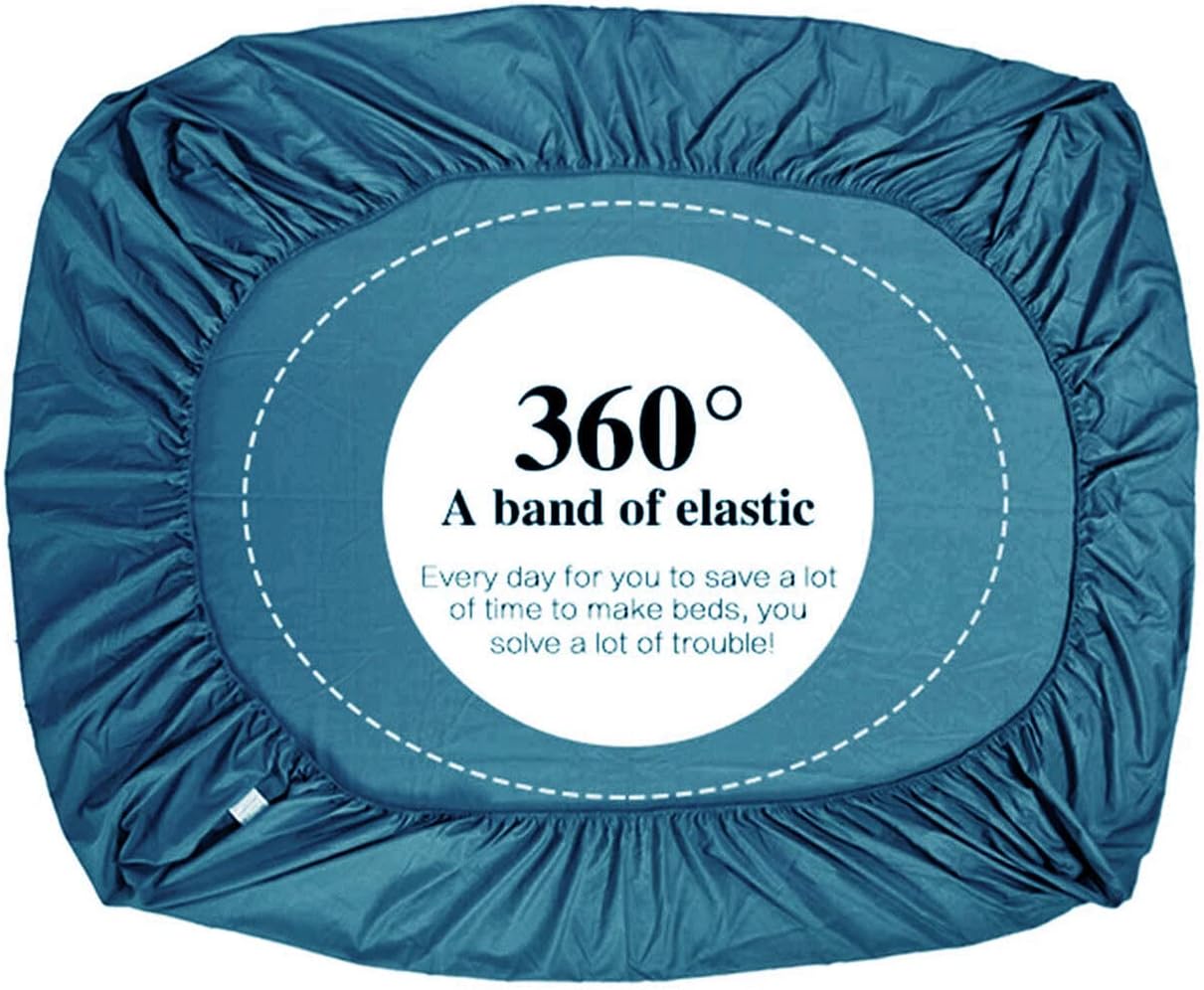 NHNHN Fitted Sheet Full Size Turquoise