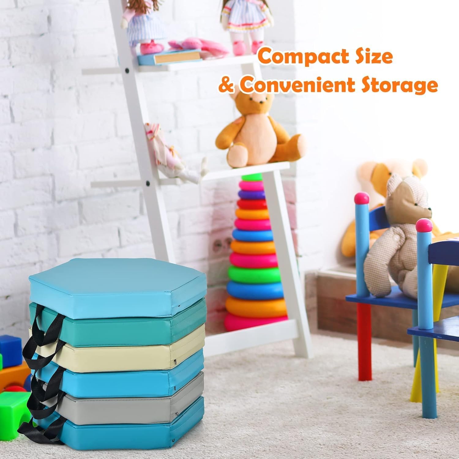 GLACER 6 Pcs 15 Floor Cushions for Kids