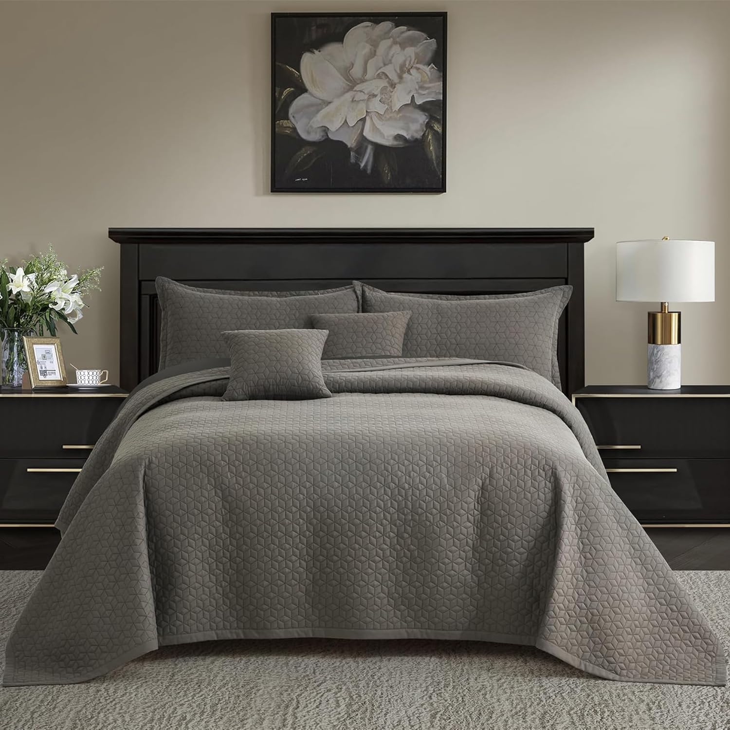 Blythease Oversized King Bedspread 128x120 Brown