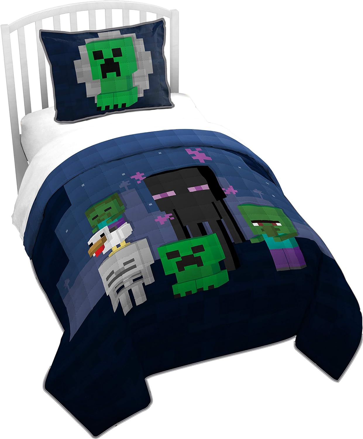 Jay Franco Minecraft Bad Night Twin Quilt Set