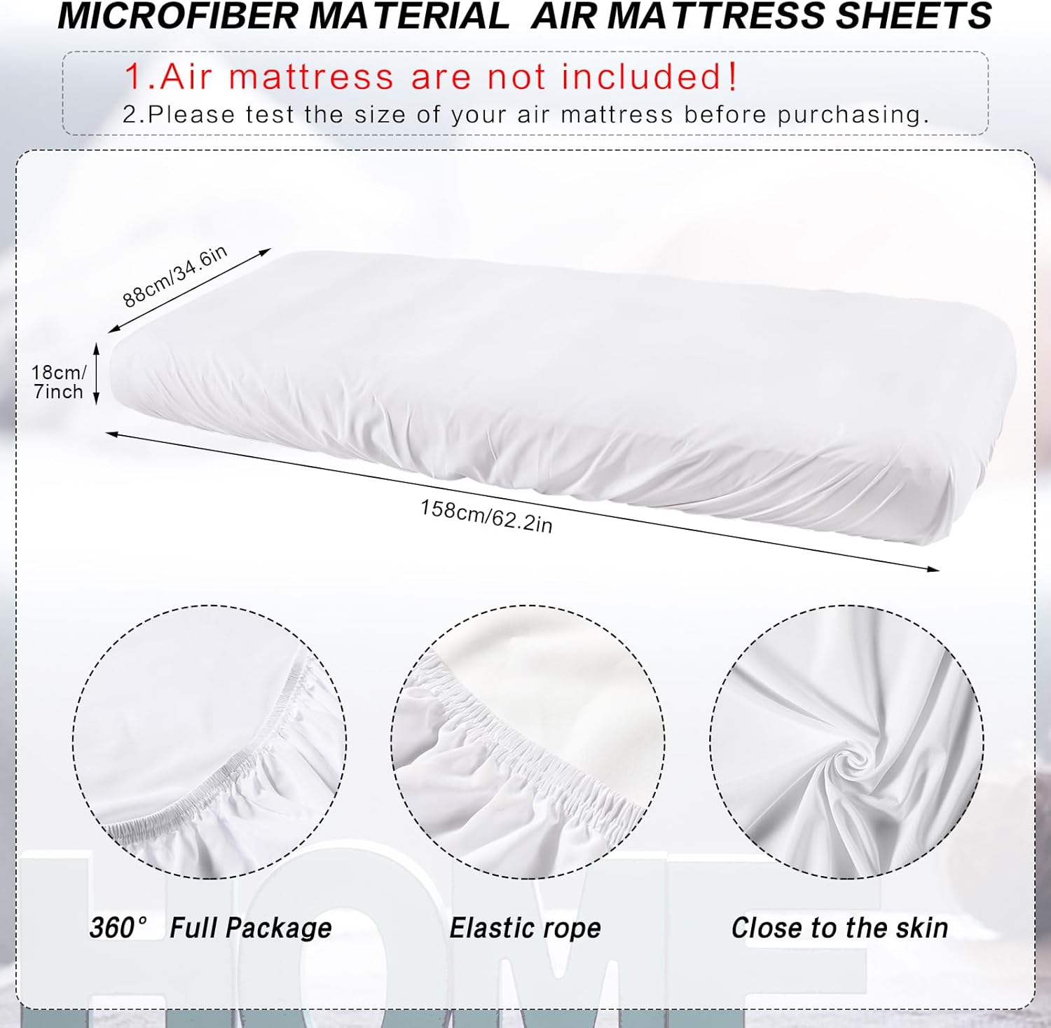 Breling Kids Air Mattress Fitted Sheet - White 1 Pcs