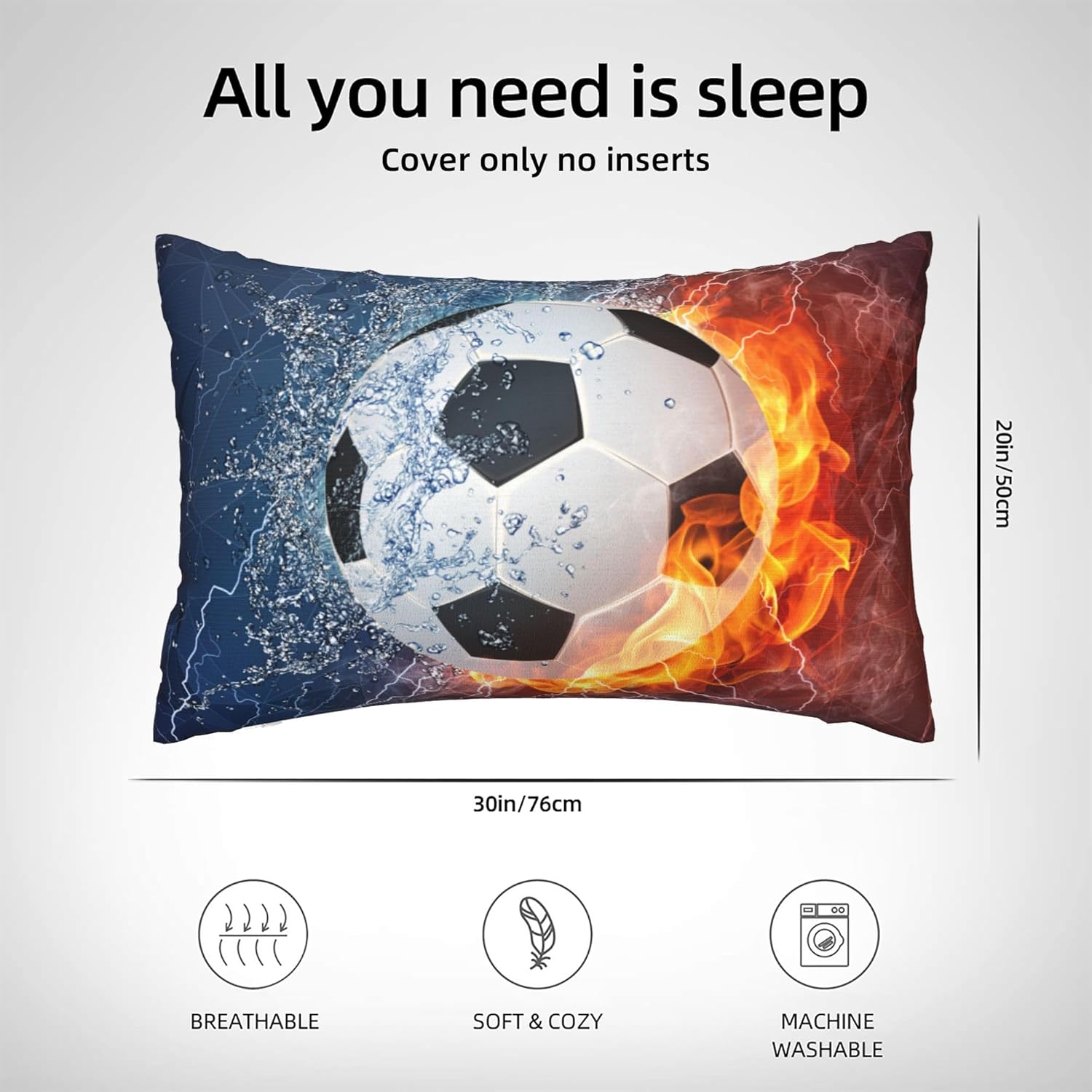 Sports Themed Throw Pillow Covers for Boys and Teens