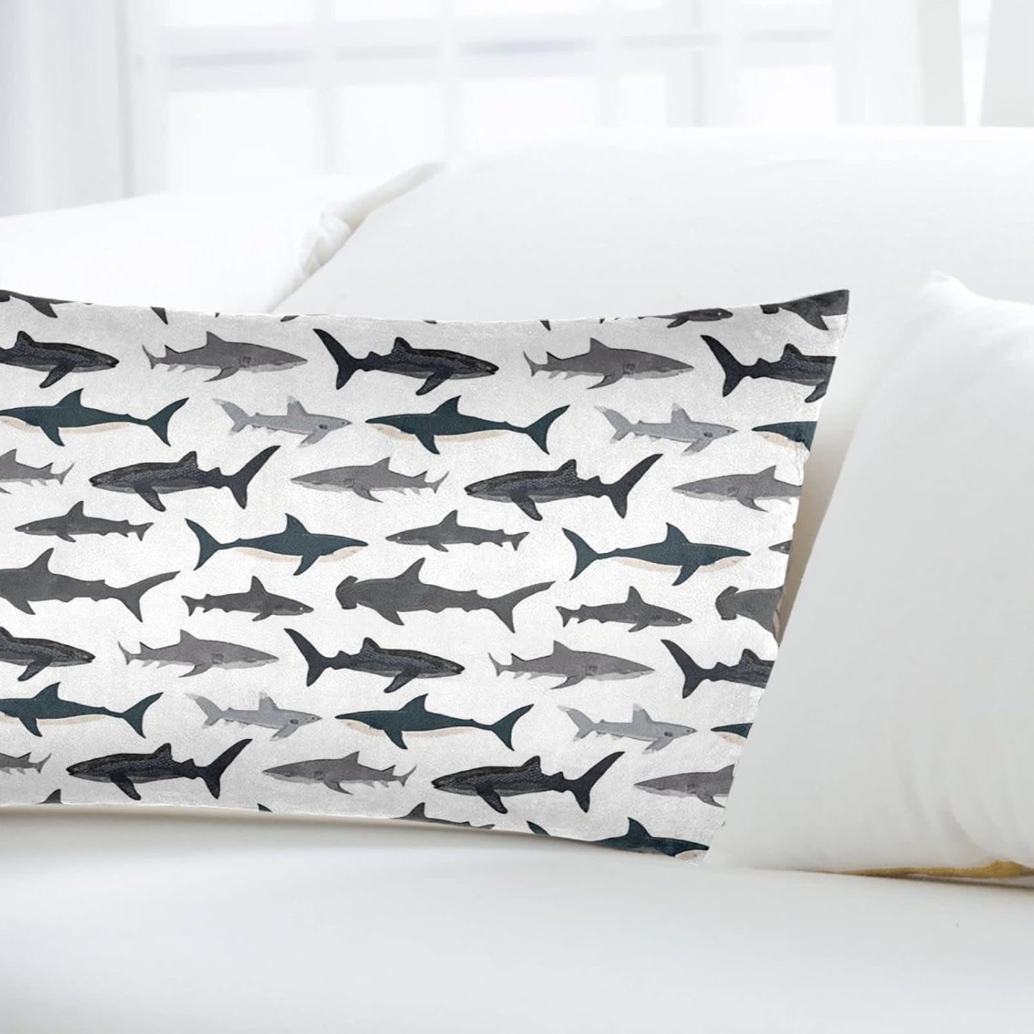 LBHH Nautical Shark Pillowcase for Travel 14x20 in