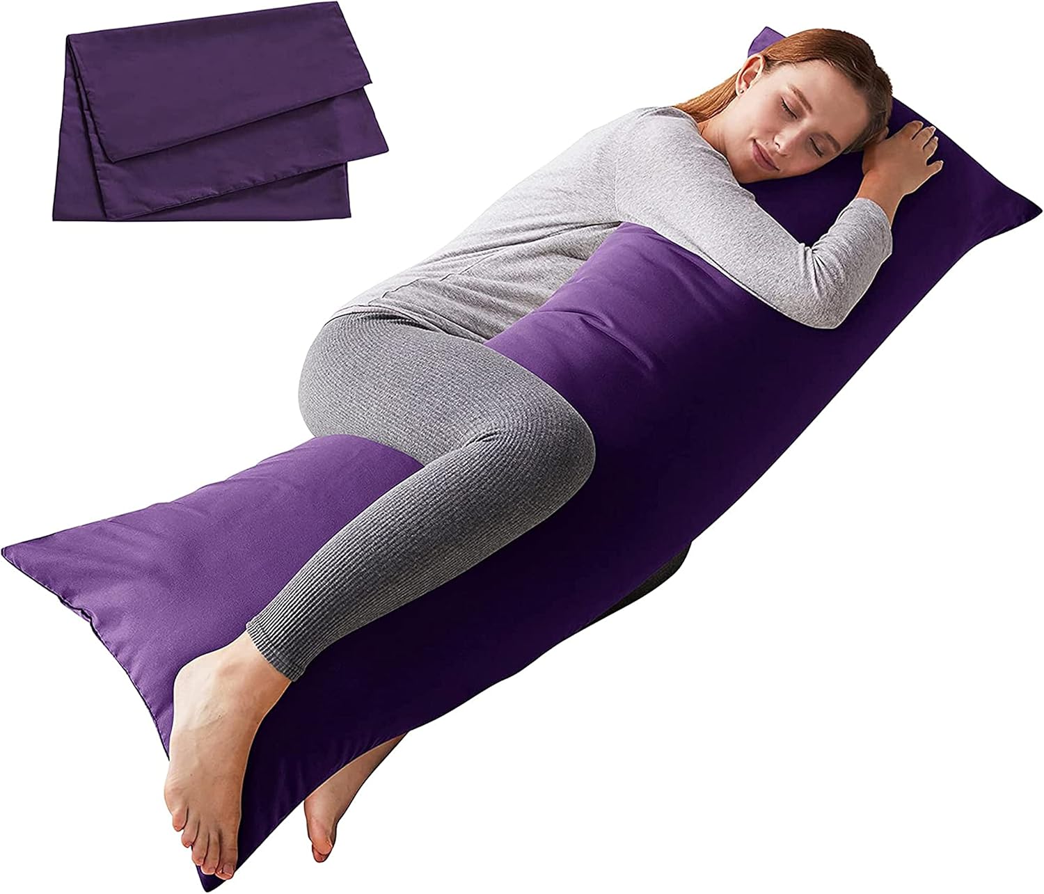 ELNIDO QUEEN Body Pillow - 20x54 Inches Purple