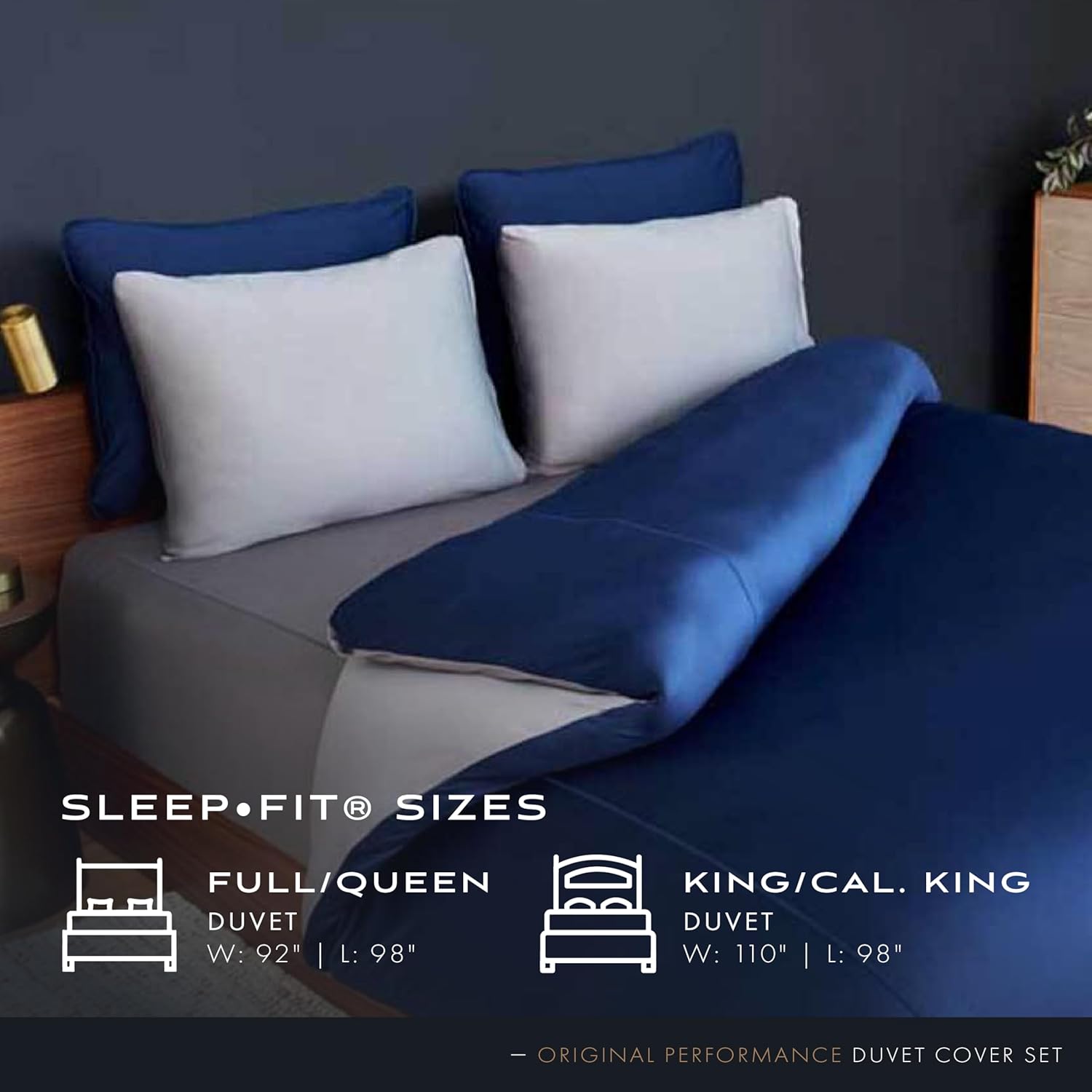 SHEEX Original Performance Cooling Duvet Cover Set with 2 Pillow Shams