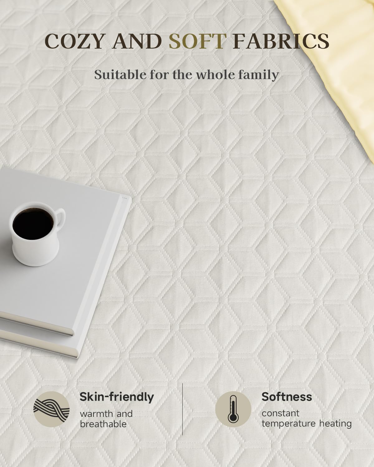 Gotcozy Heated Mattress Pad Twin XL - 6 Heat Settings 10 Hour Auto Off