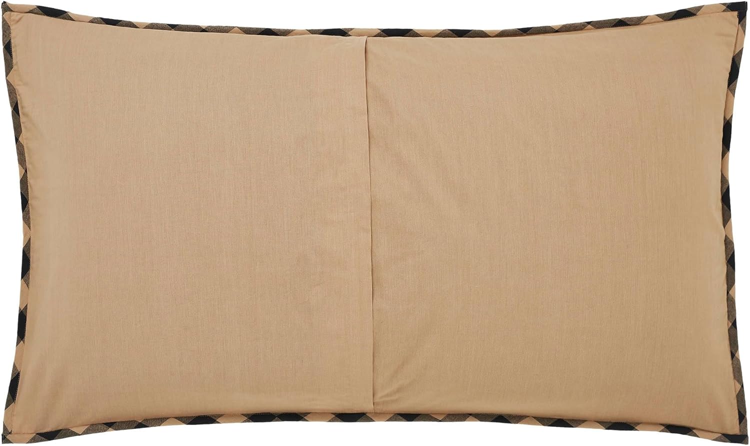 VHC Brands Sham King Quilted Pillow Cover 21x37 Natural