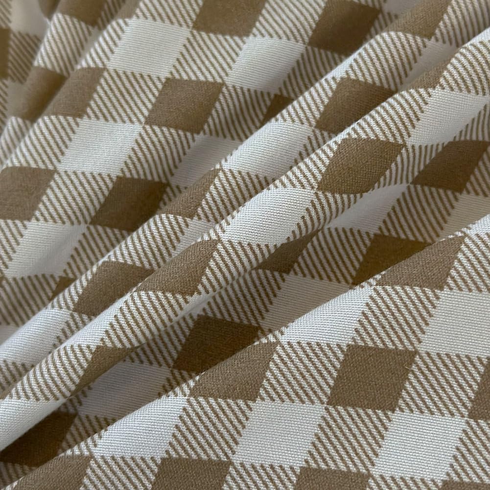 Twin Grid Gingham Duvet Cover Set - Washed Microfiber