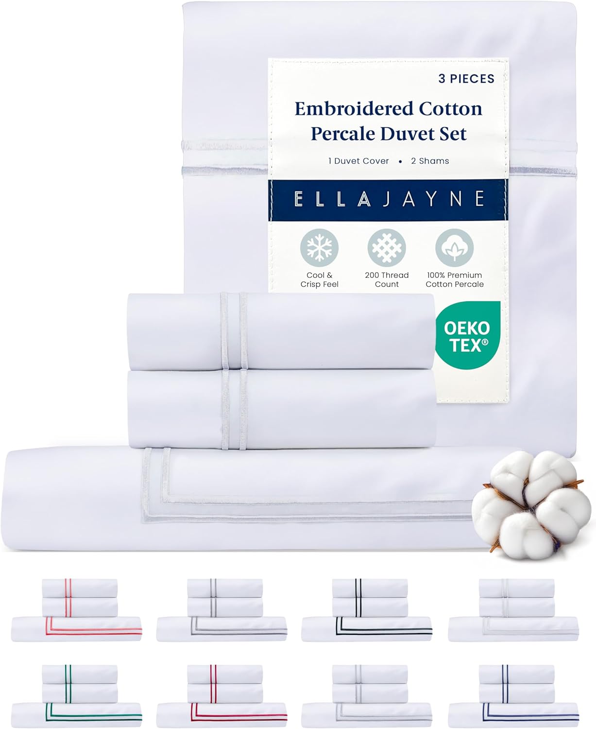 Ella Jayne Duvet Cover Set Full 3 Piece 100 Cotton