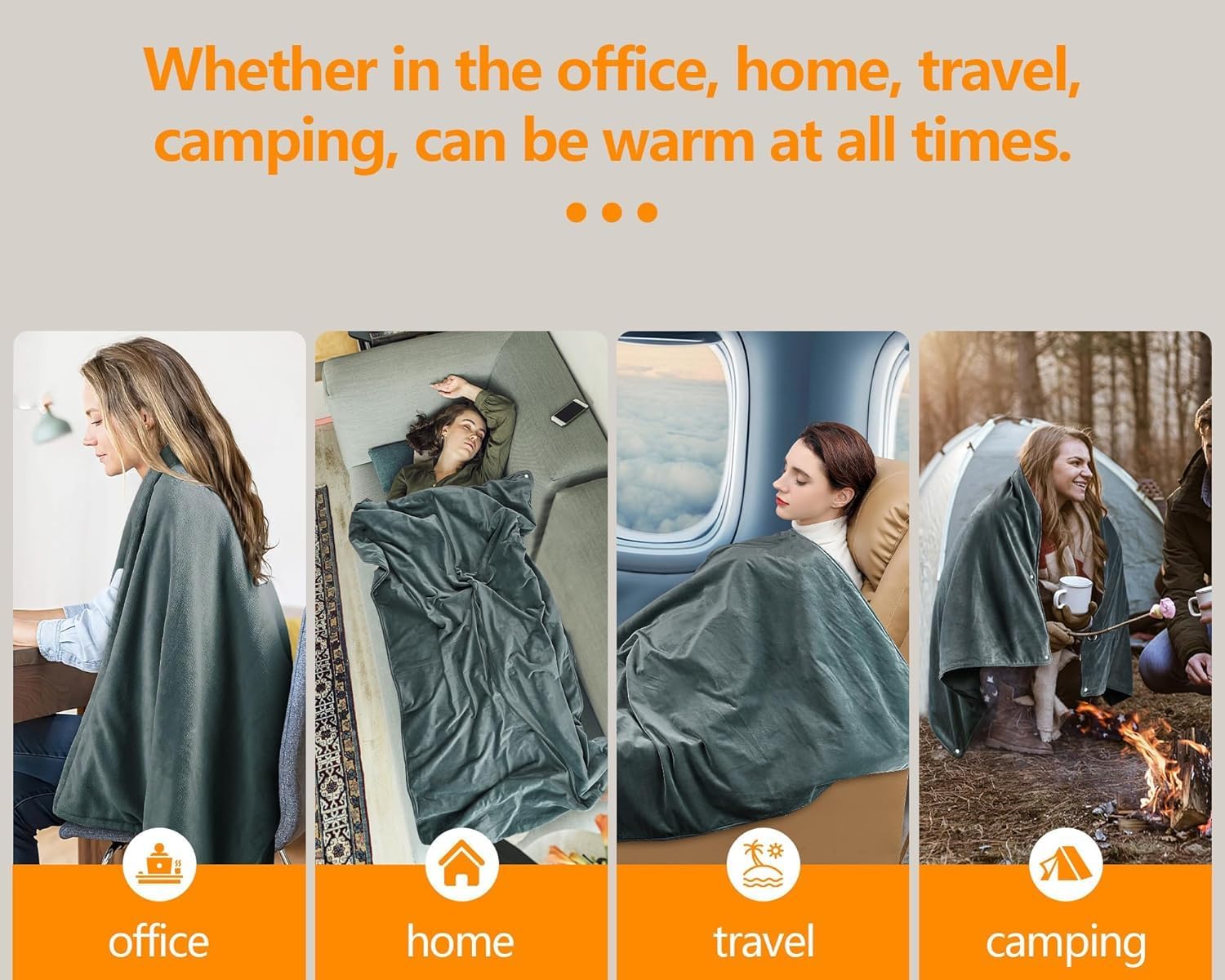 MIUPWULA Heated Throw Blanket with 10000mAh Power Bank