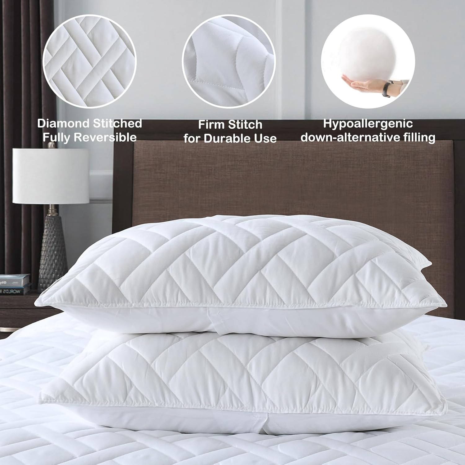 HORIMOTE HOME Quilt Set Twin Size White Diamond Pattern