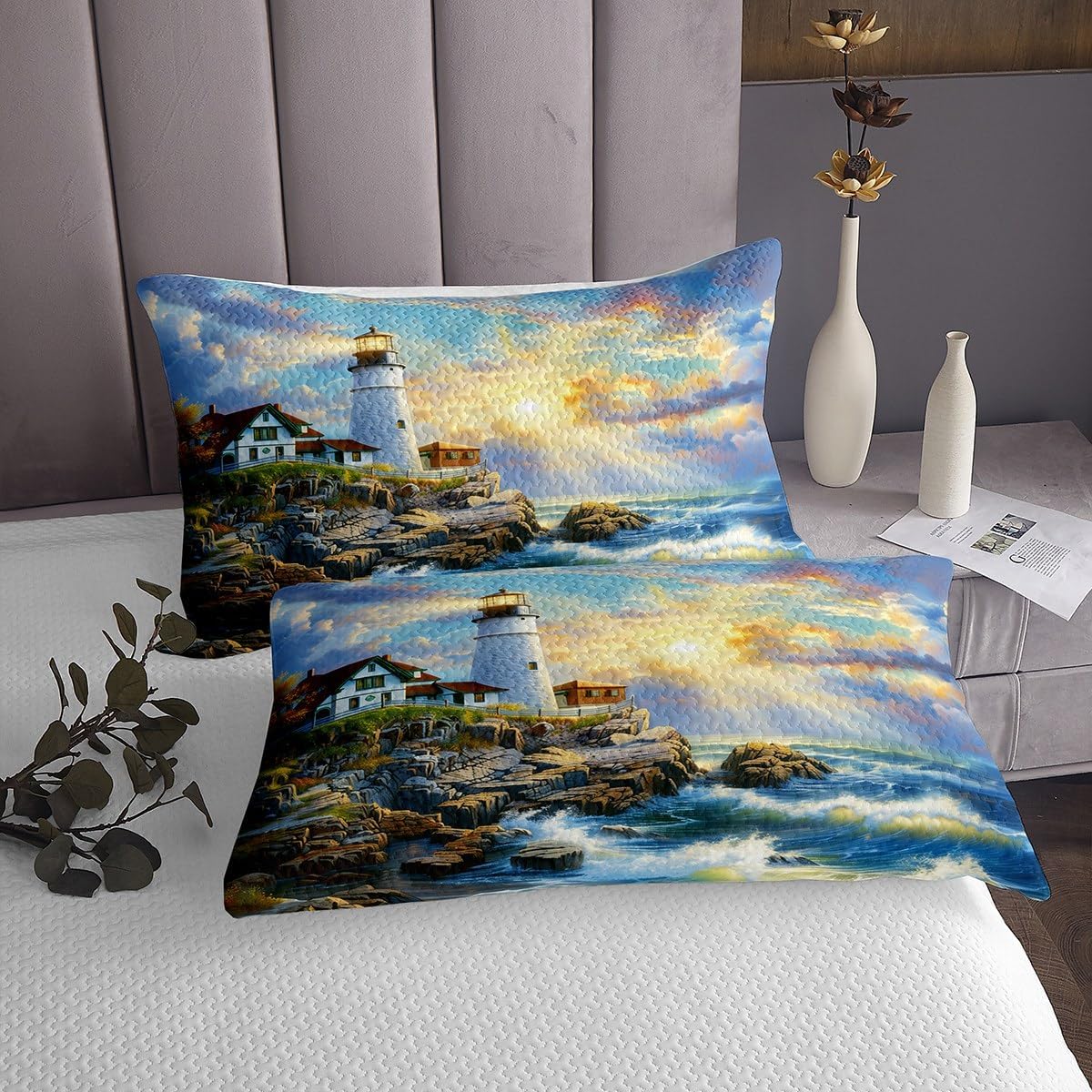 Erosebridal 3D Lighthouse Bedspread Set for Kids