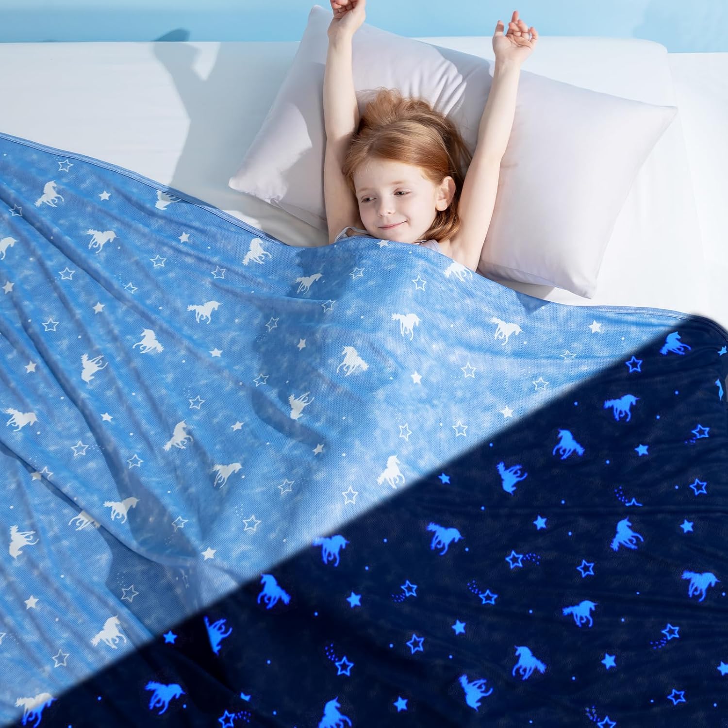 Elegear Kids Cooling Blanket with Glow in The Dark Design