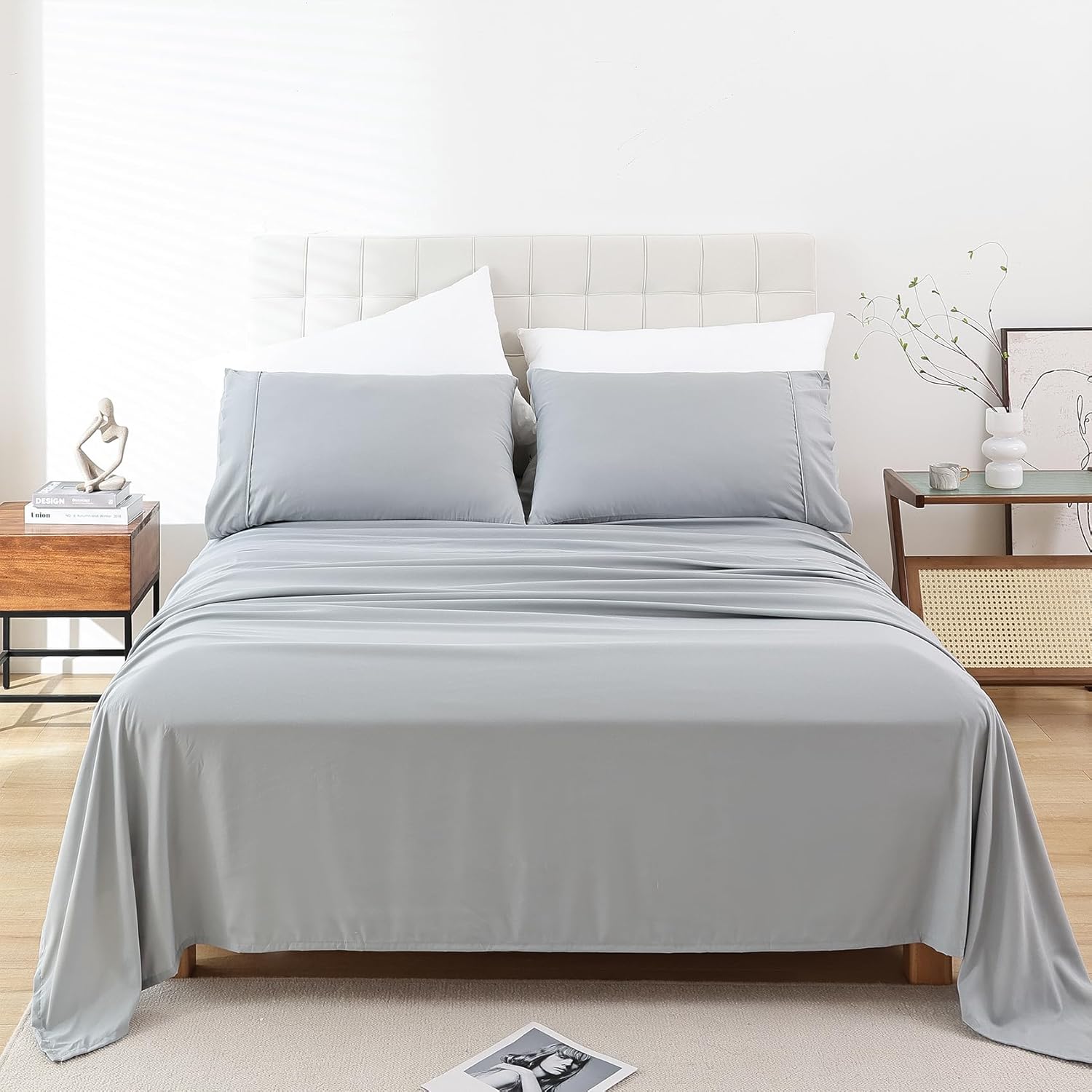 Whitney Home Textile Twin Sheet Set - Luxury Soft Grey