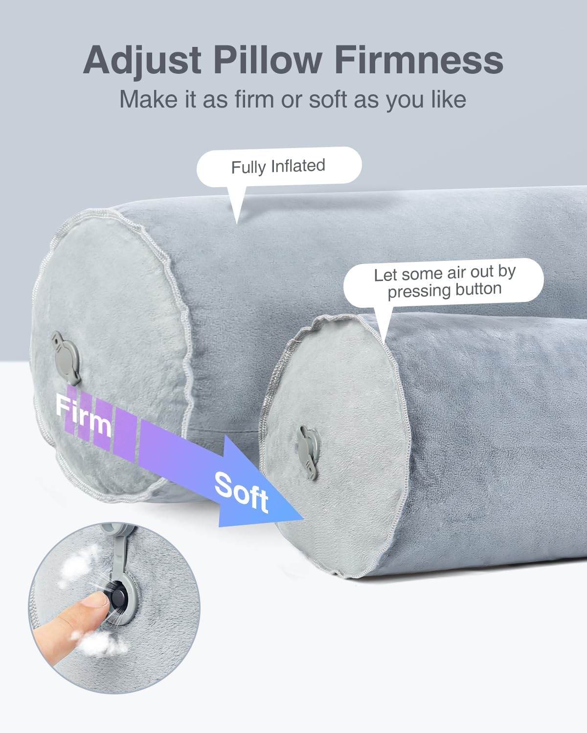 Luxtude Inflatable Body Pillow for Adults Kids 35 Inch Bolster