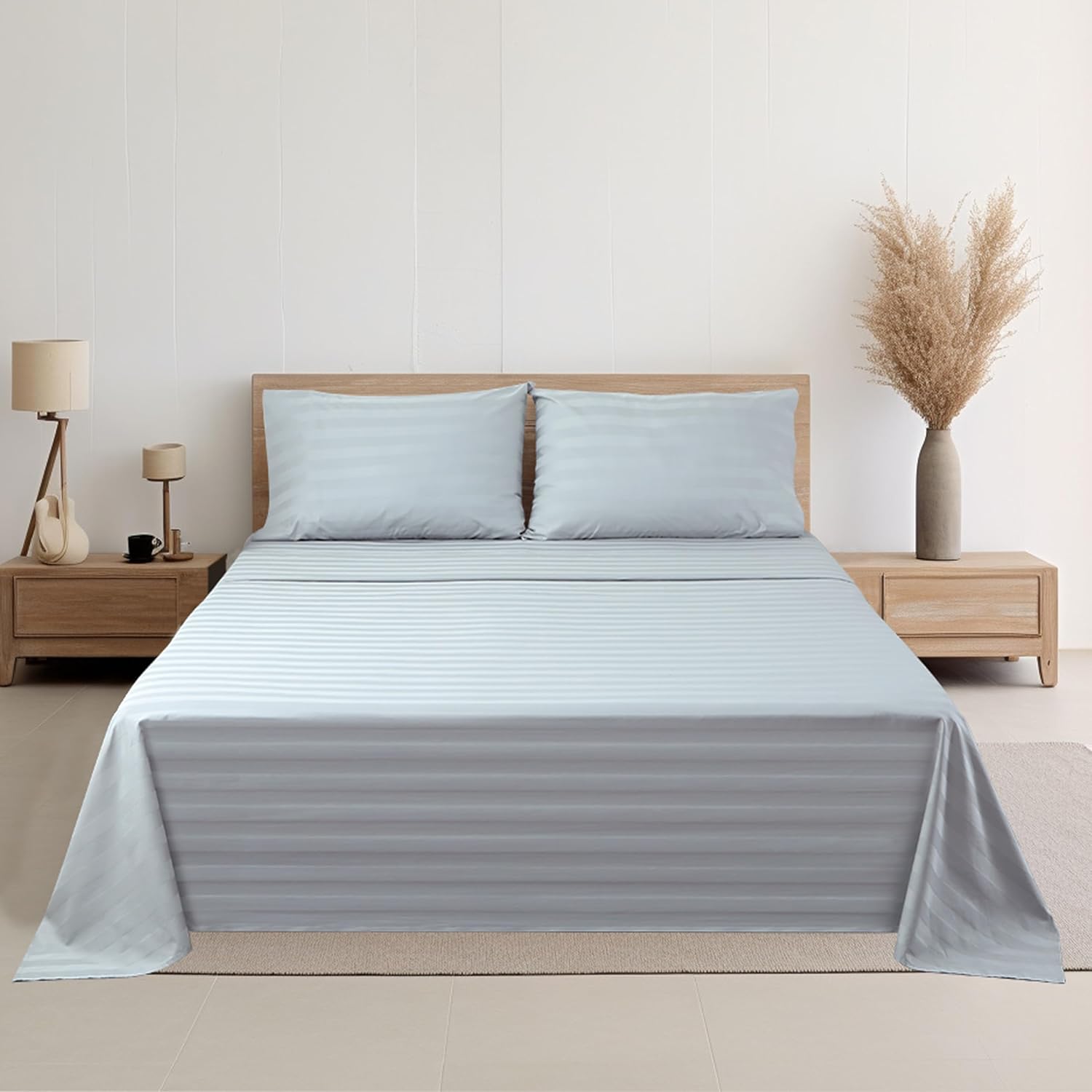 Zaizaihome Cotton Cal King Flat Sheet Only 600 Thread Count 1