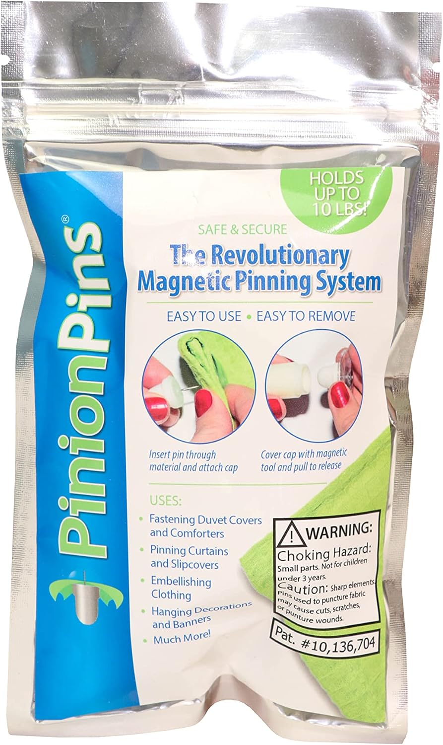Pinion Pins Clear Magnetic Duvet Clips Pack of 8