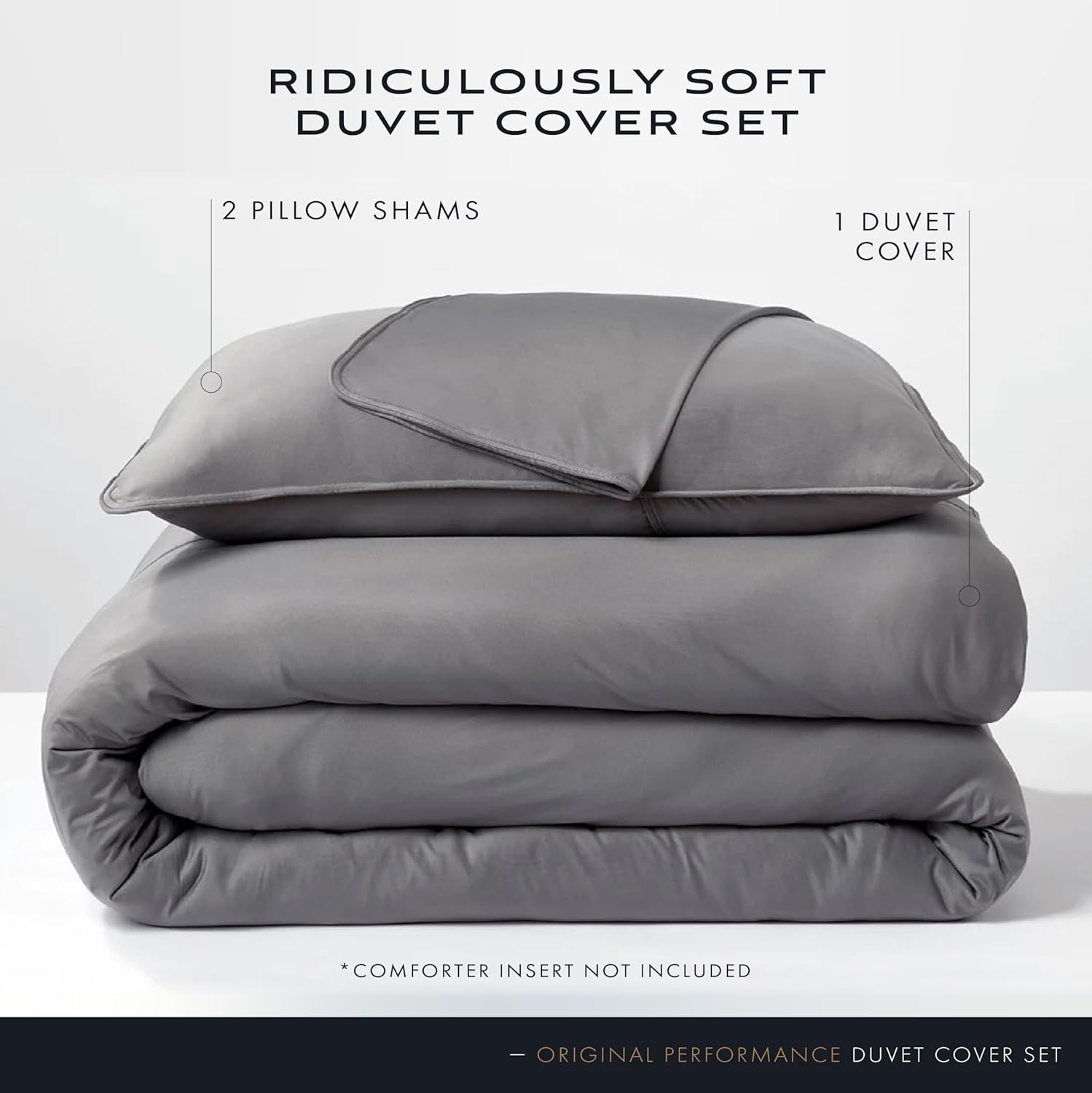 SHEEX Original Performance Cooling Duvet Cover Set with 2 Pillow Shams