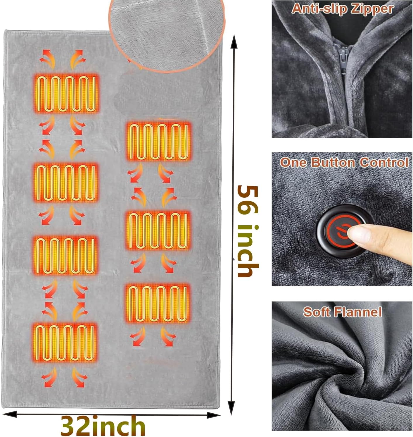 MIUPWULA Heated Throw Blanket with 10000mAh Power Bank
