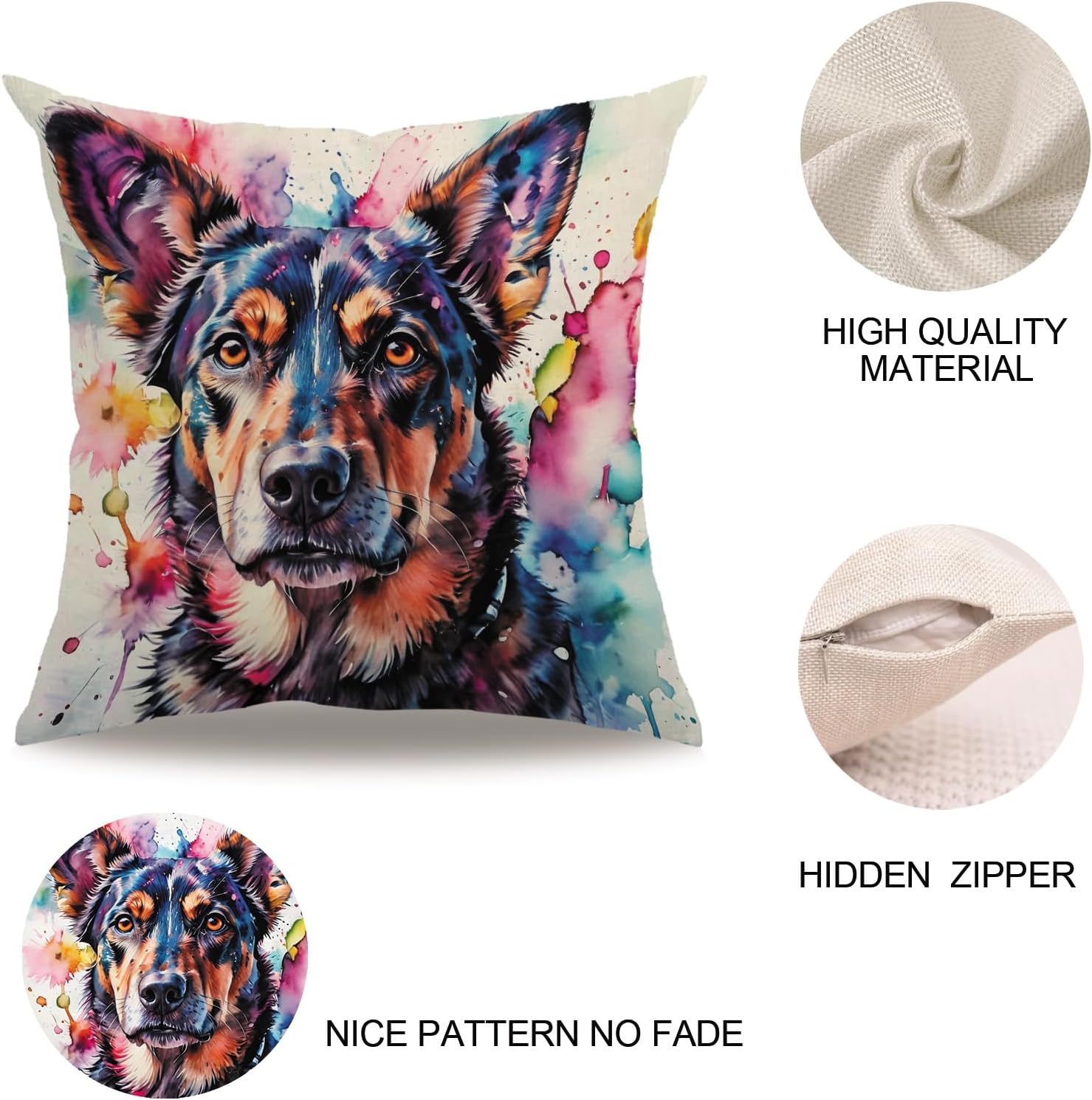 7COLORROOM Watercolor Animal Throw Pillow Covers 2Pack