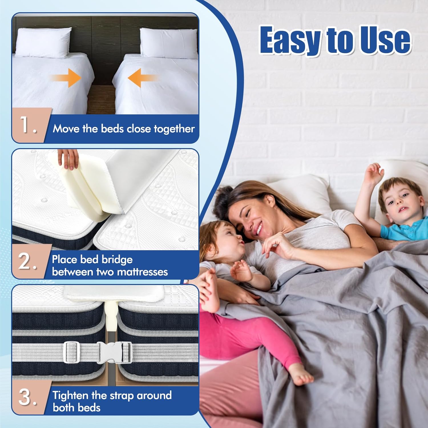 GOFLAME 9 Bed Bridge Twin to King Converter Kit