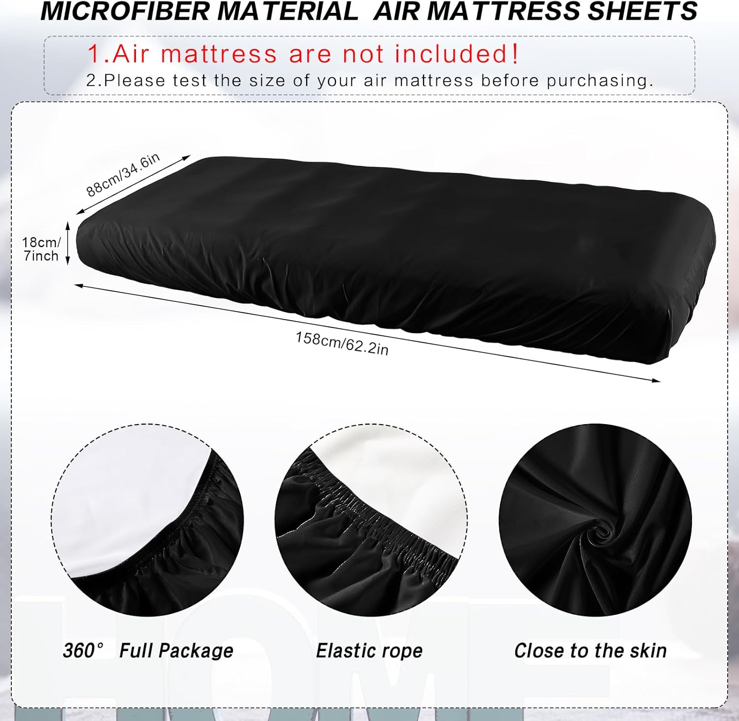 Breling Kids Fitted Sheets 2 Pcs for Air Mattress Sleepover Camping