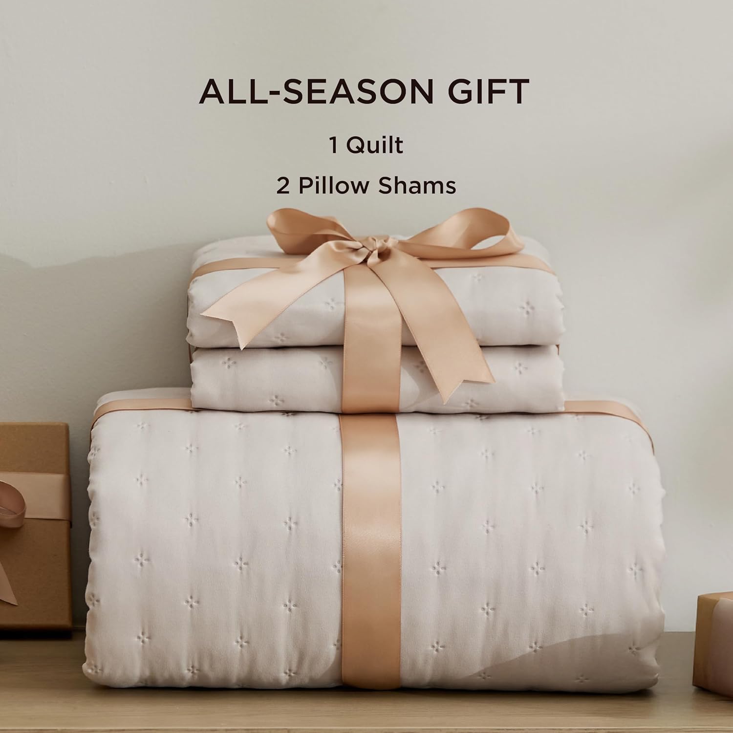 Bedsure King Quilt Set - Ultra Soft Breathable Anti-Static All-Season Bedding Set