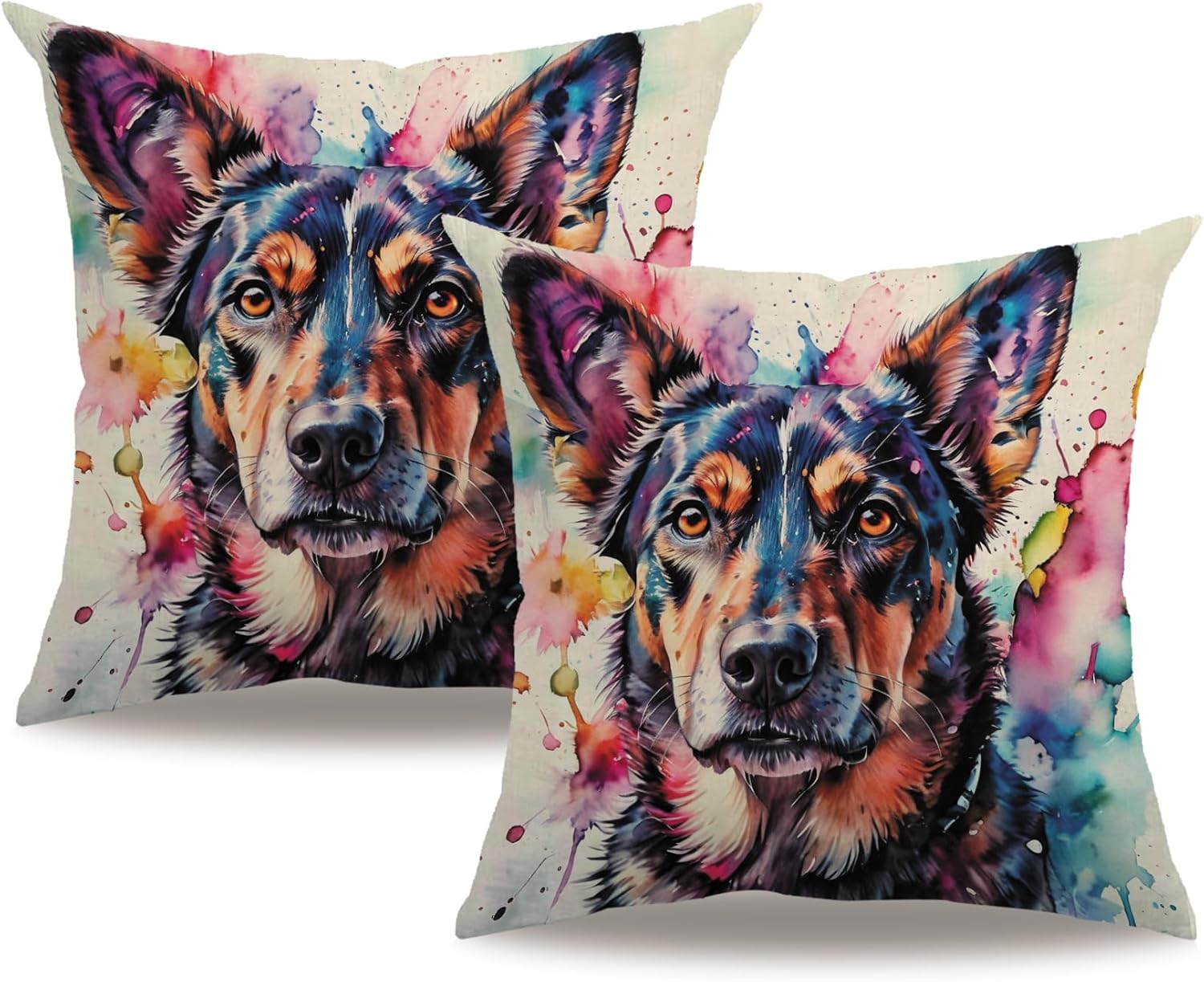 7COLORROOM Watercolor Animal Throw Pillow Covers 2Pack