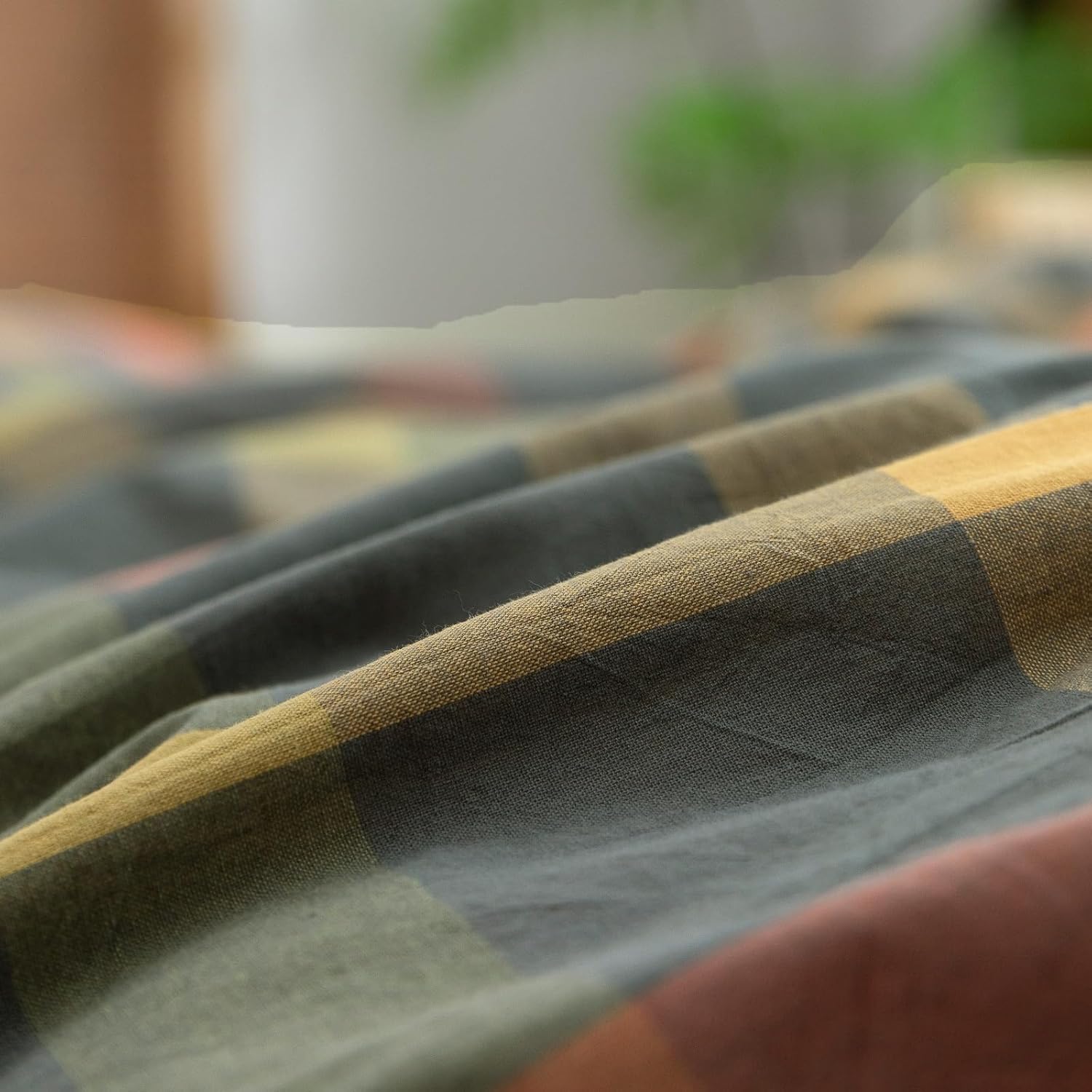 VM VOUGEMARKET Plaid Duvet Cover Set Queen