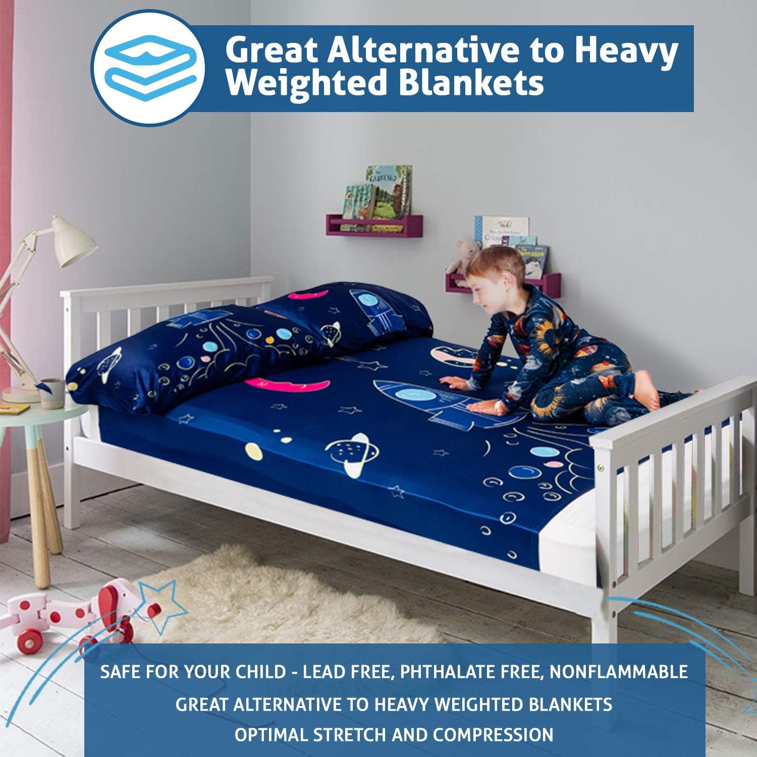 Friendly Cuddle Sensory Compression Sheet for Kids Twin Size