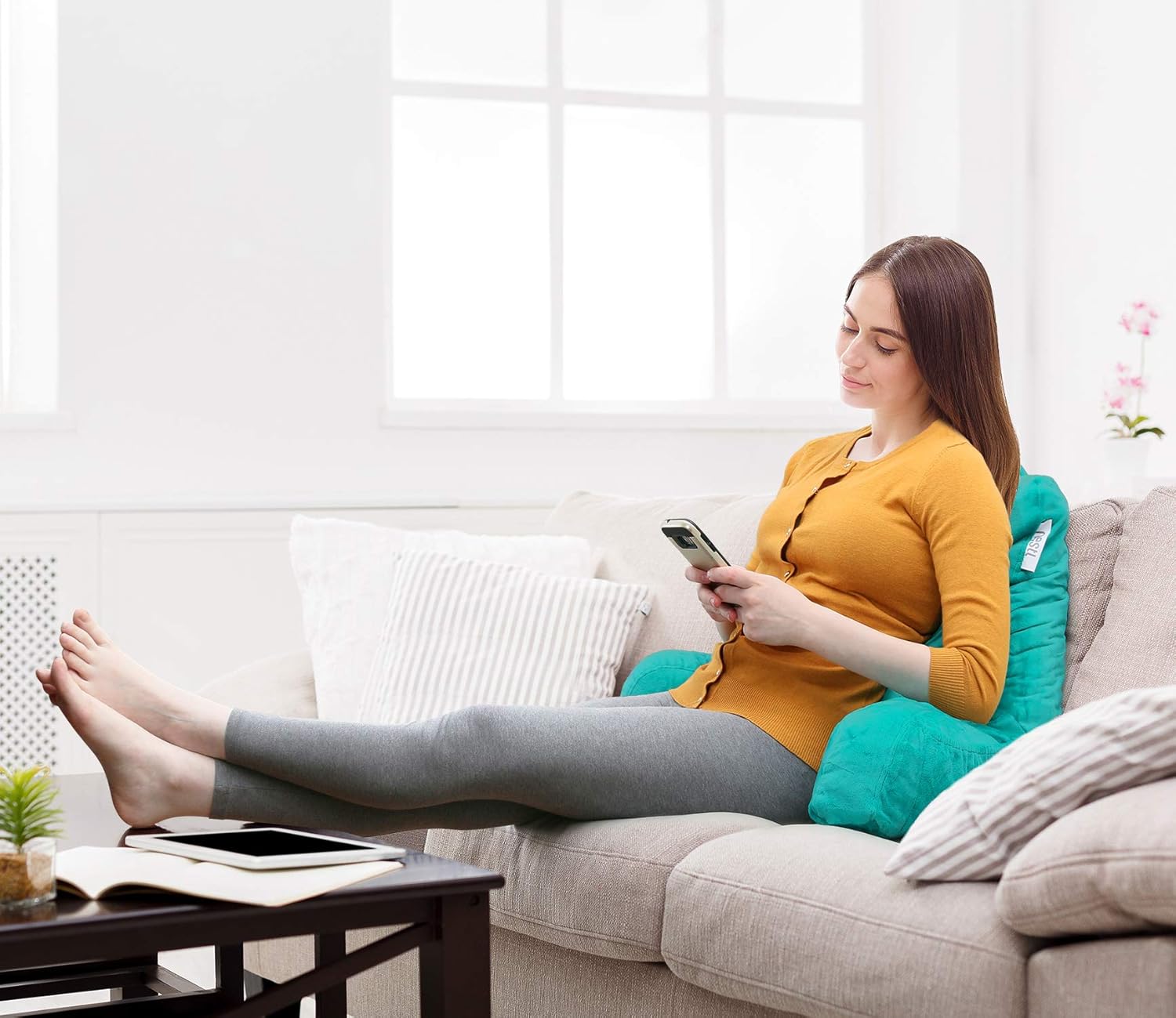 Nestl Reading Pillow Teal Memory Foam