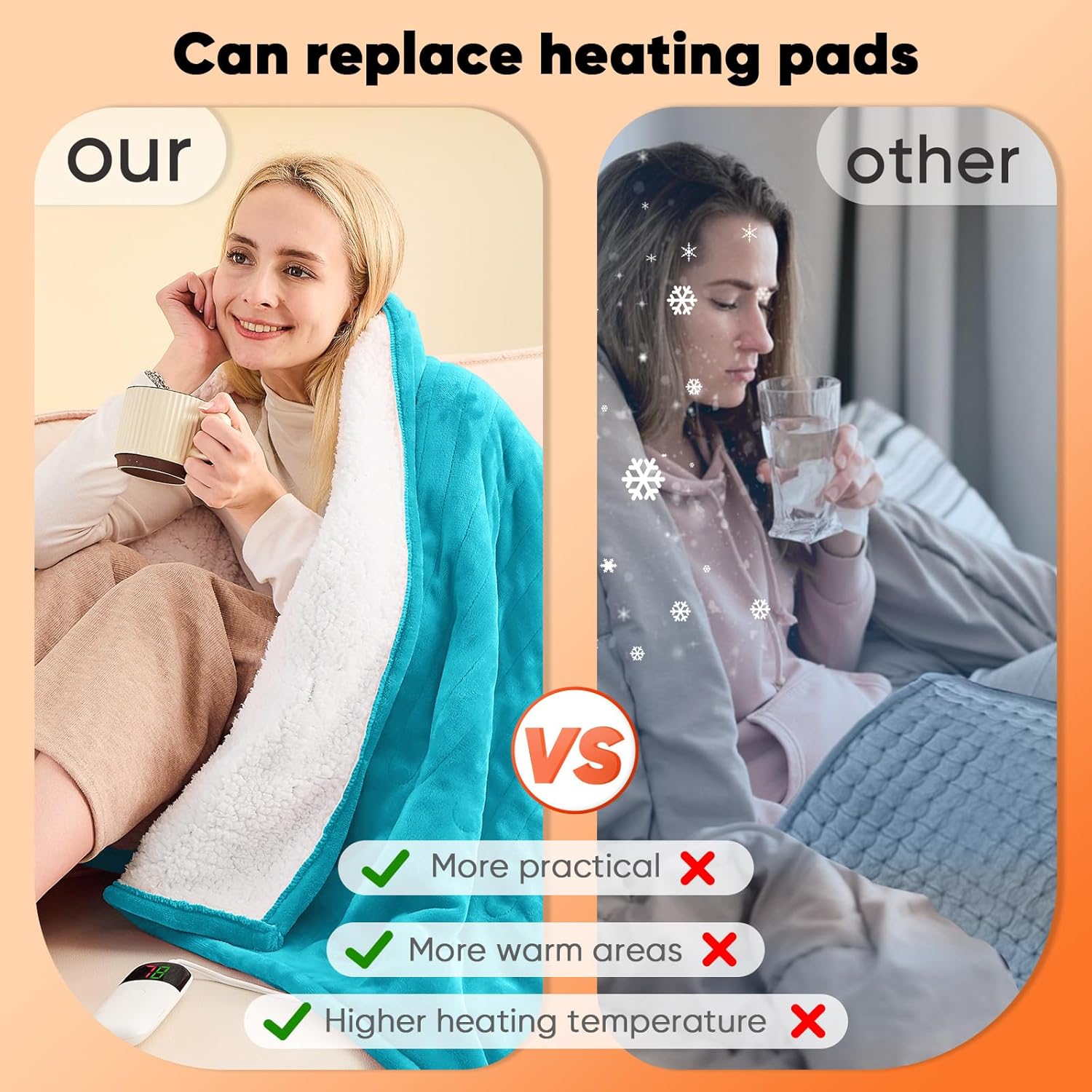 Greenoak Heated Blanket Electric Throw 50X60 with 10 Heat Levels 1