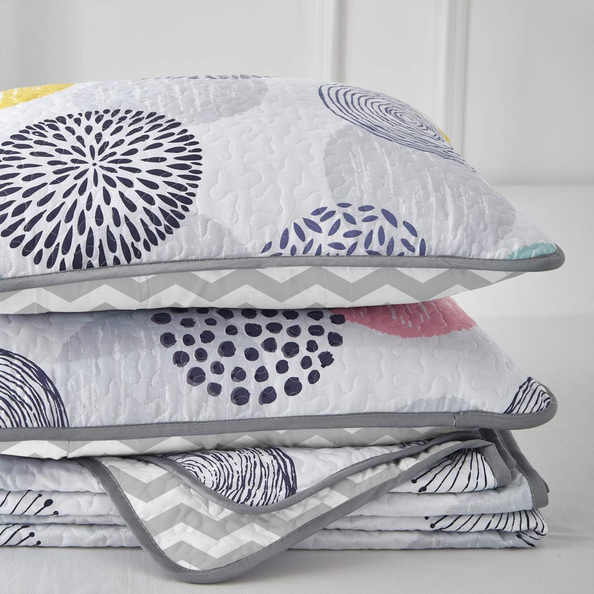 UOZZI BEDDING Kids Quilt Set 2 Piece Reversible