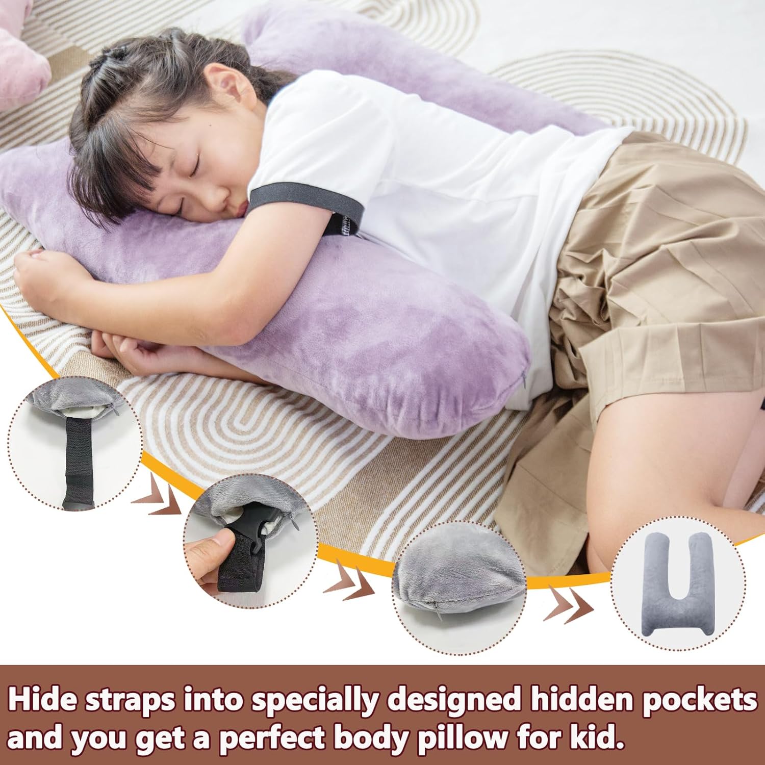 Kids Car Pillow with Memory Foam and Cat-Ear Design