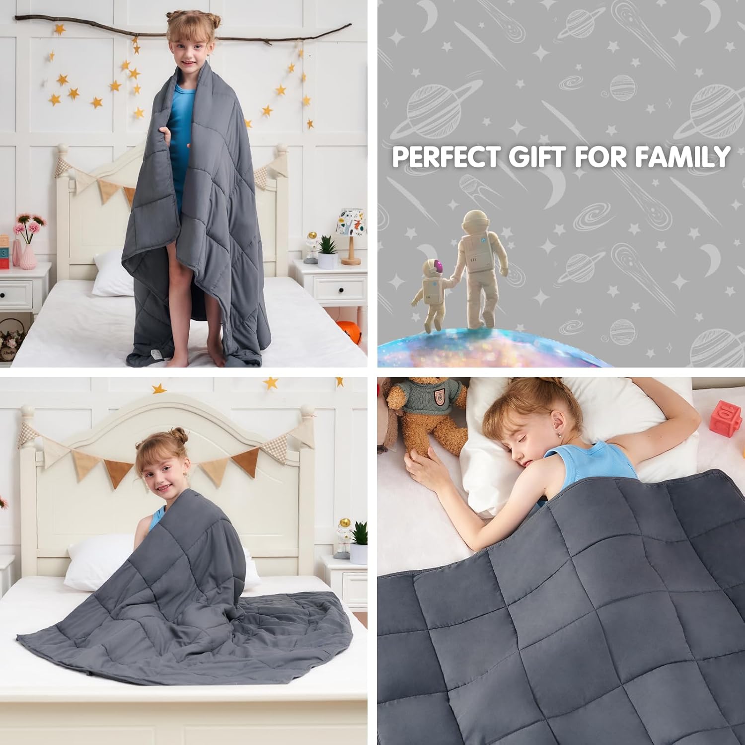 Yescool 5 Pound Cooling Weighted Blanket for Kids Grey 36x48